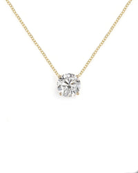 2ct Lab Diamond Solitaire Yellow Gold Necklaces