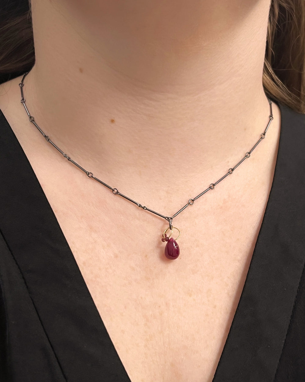 Red Mini Tangle Necklace