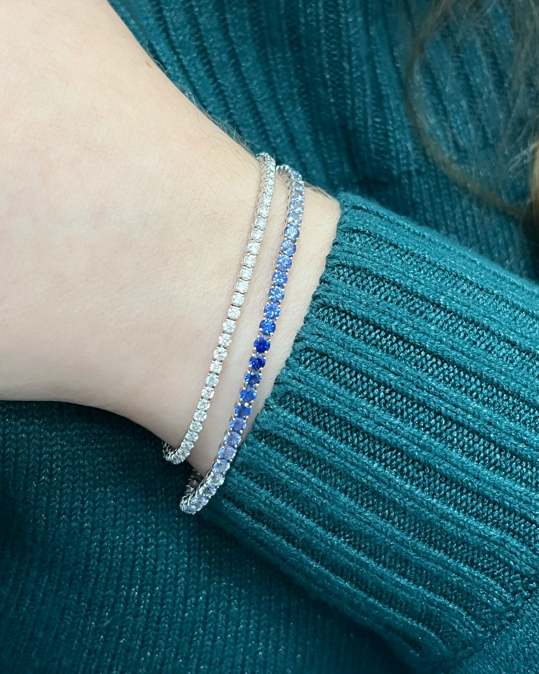 Ombre Blue Sapphire Tennis Bracelet