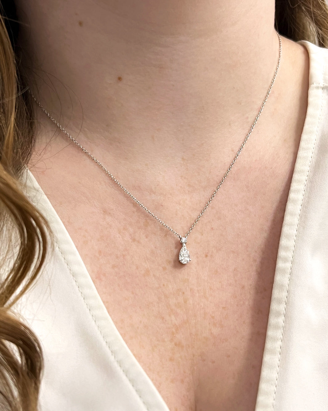 Pear Shape Lab Diamond Drop Pendant