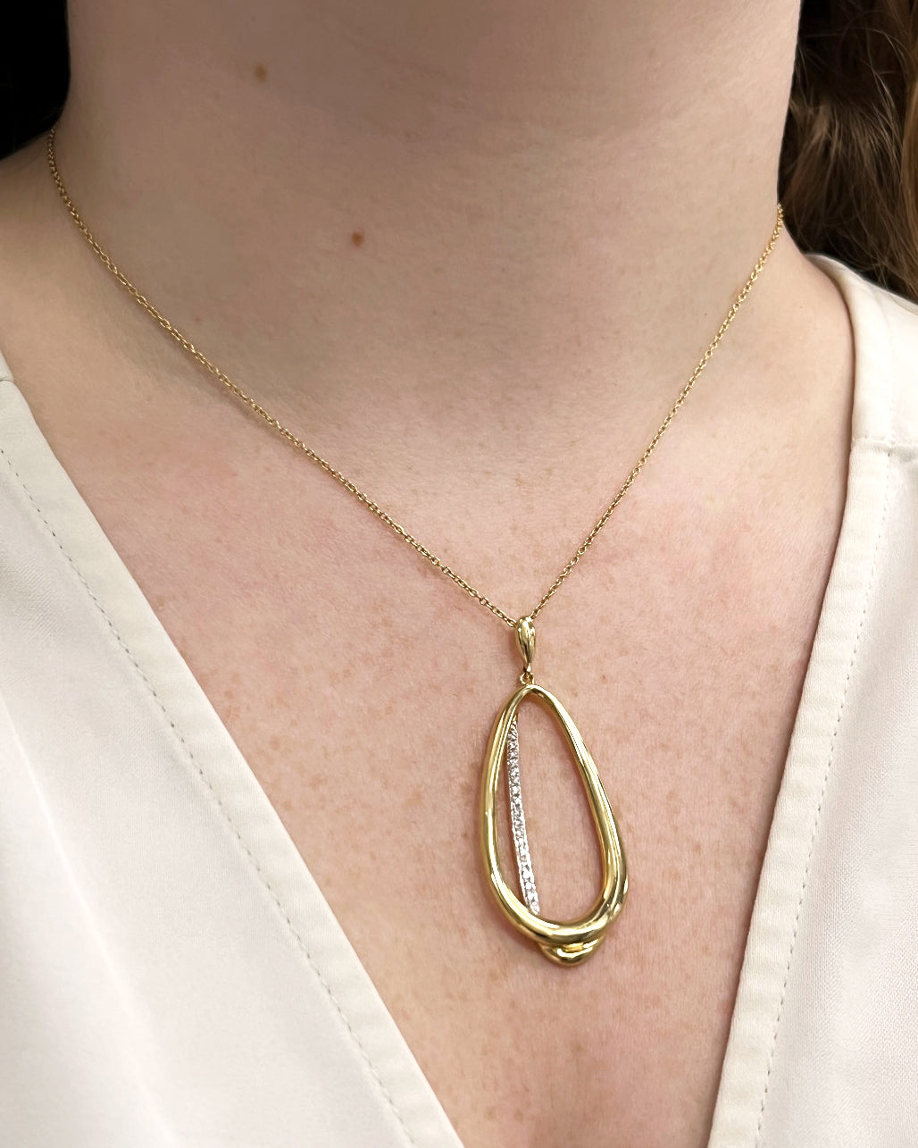Organic Yellow Gold Pendant