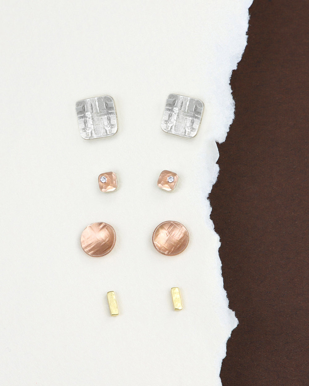 Linear Cell Stud Earrings