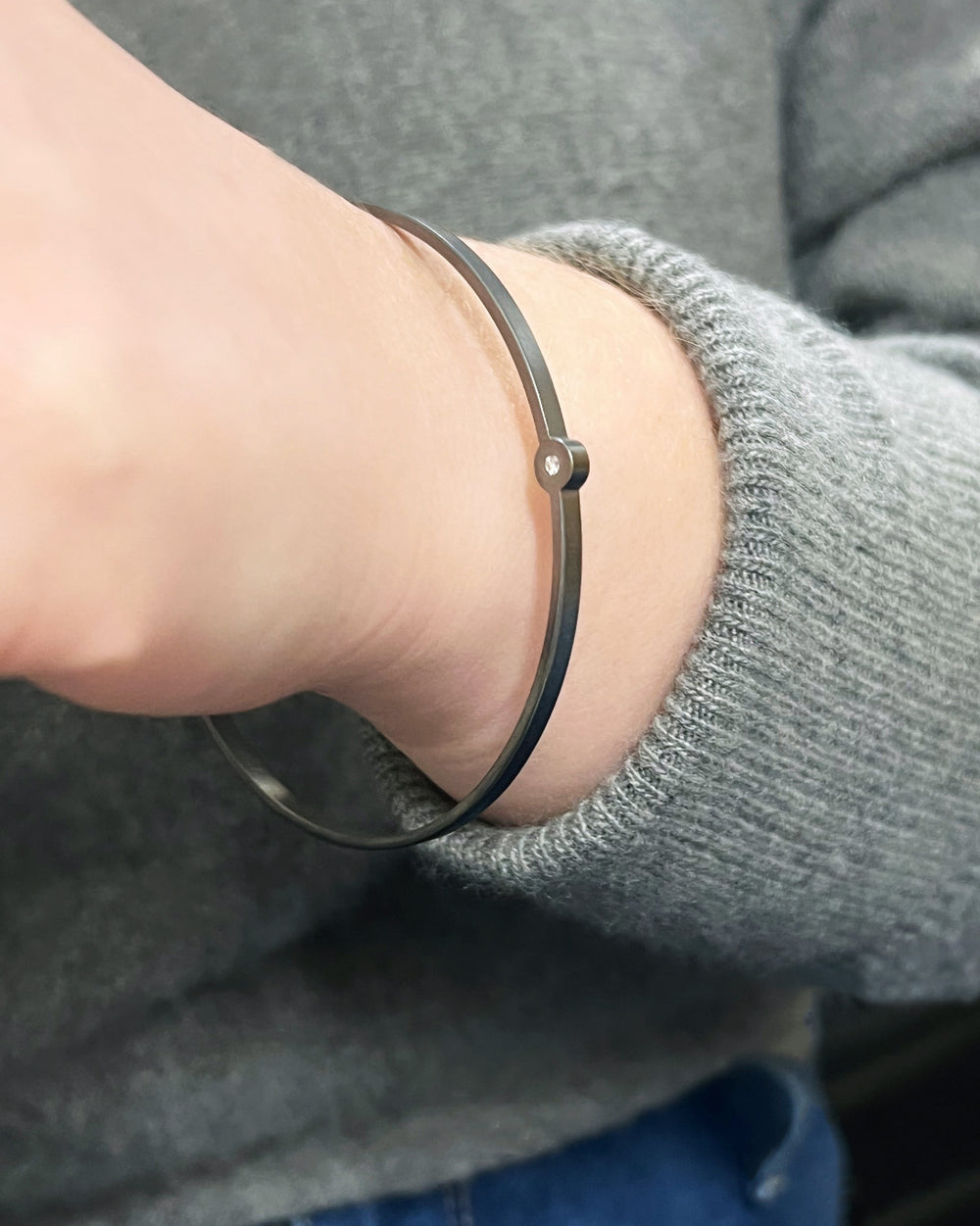 Oxidized Orbit Bangle
