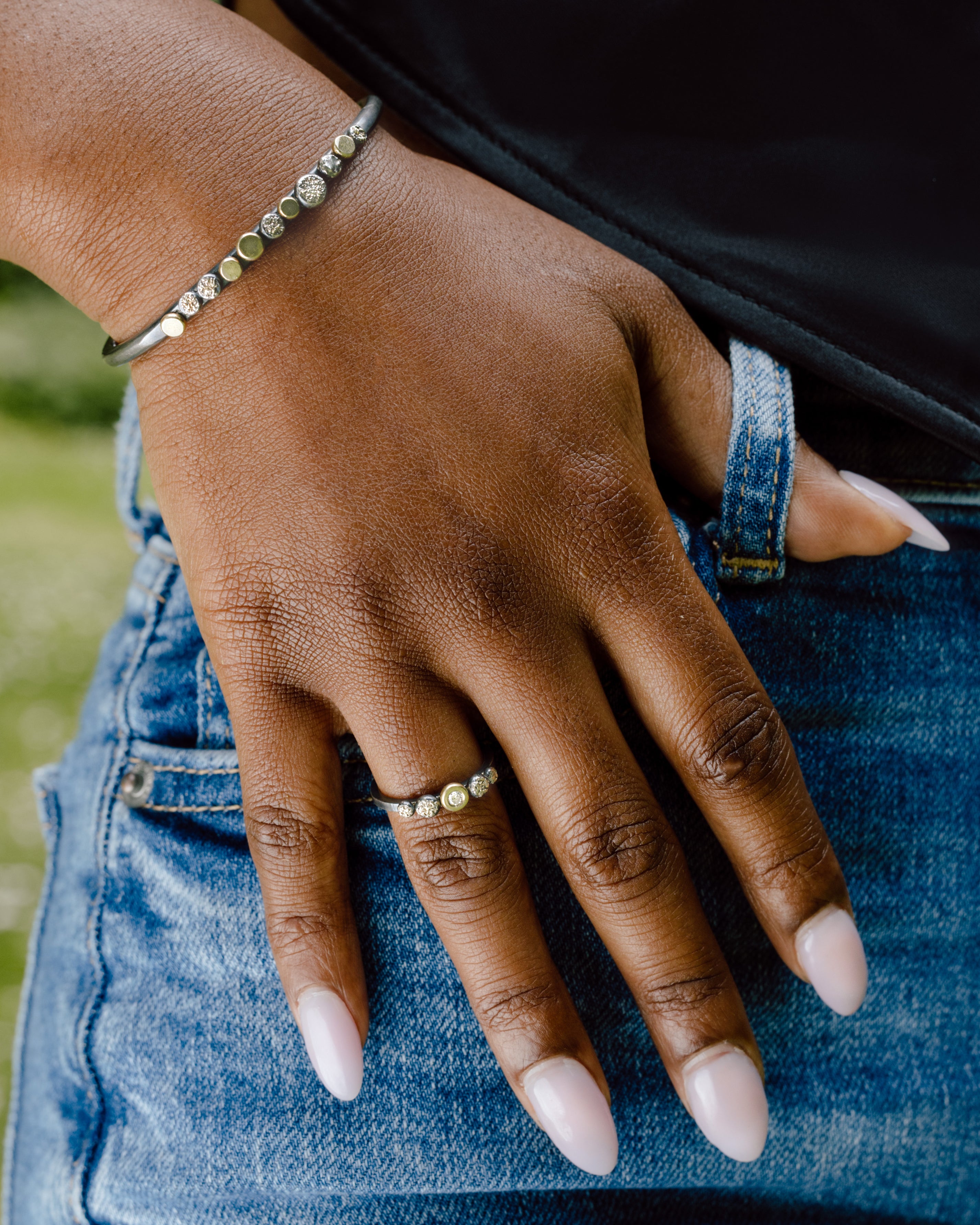 In Bloom Stacking Ring - 22k Dusted Blooms