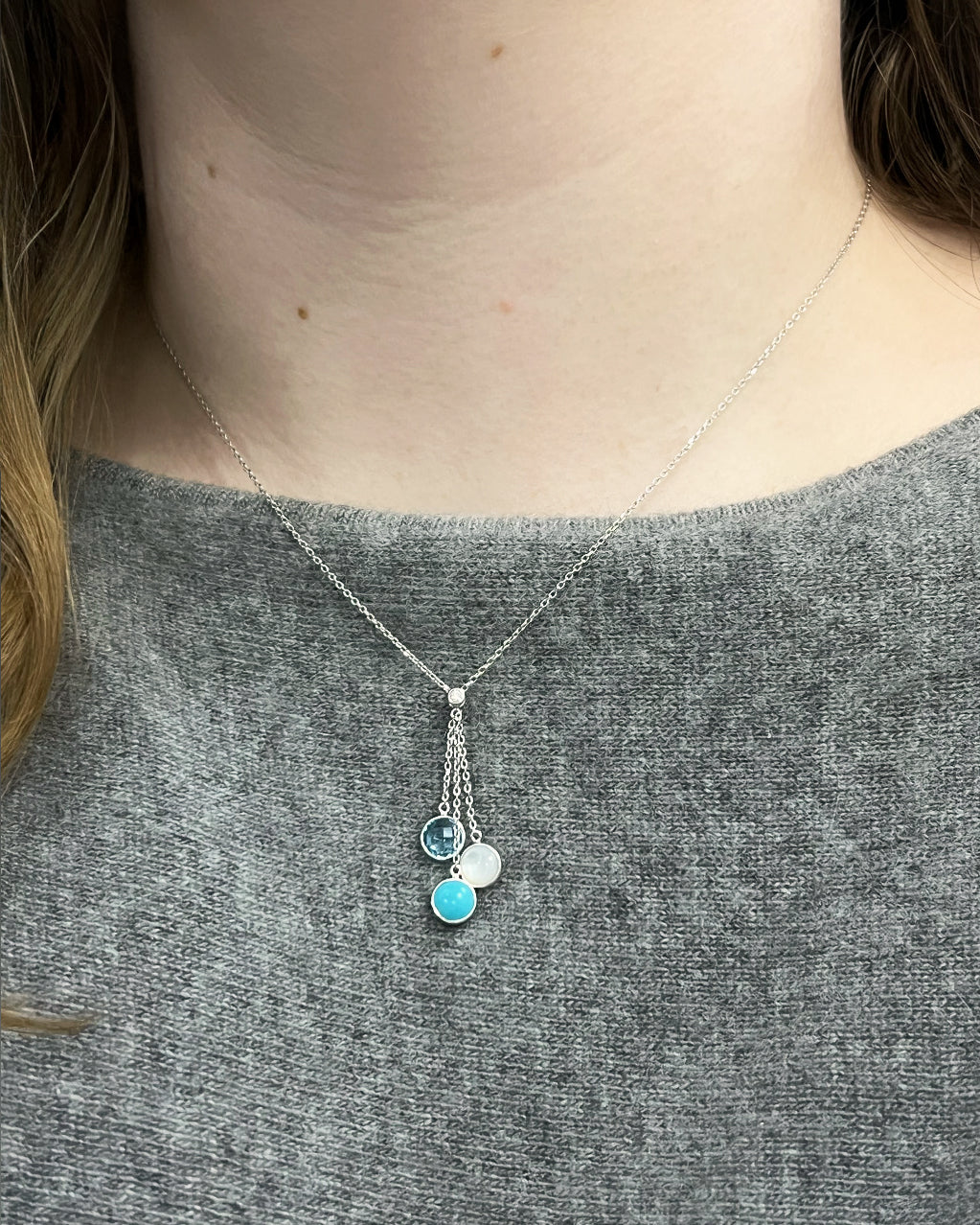 Trio Blues Necklace