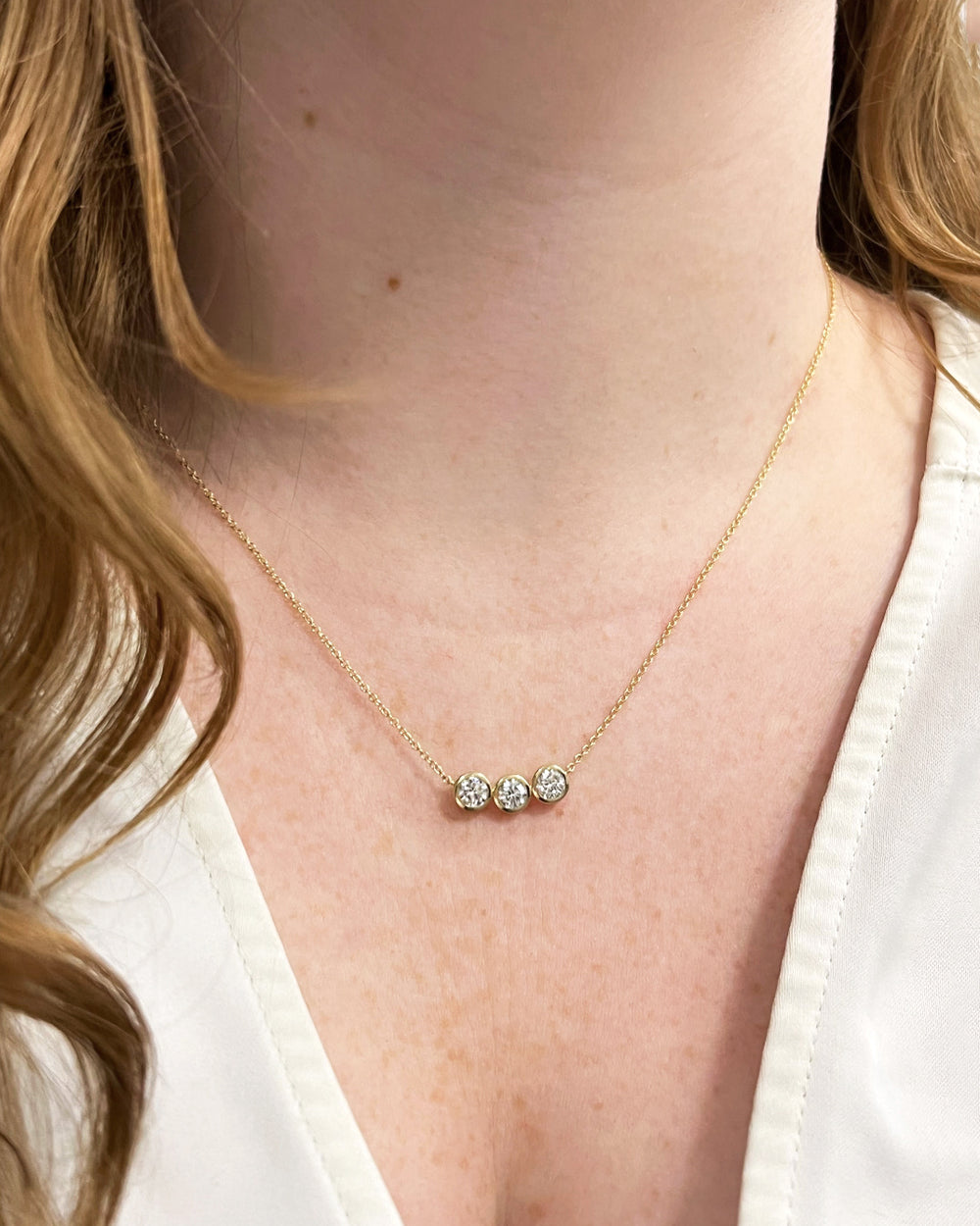 3-Stone Lab Diamond Necklace