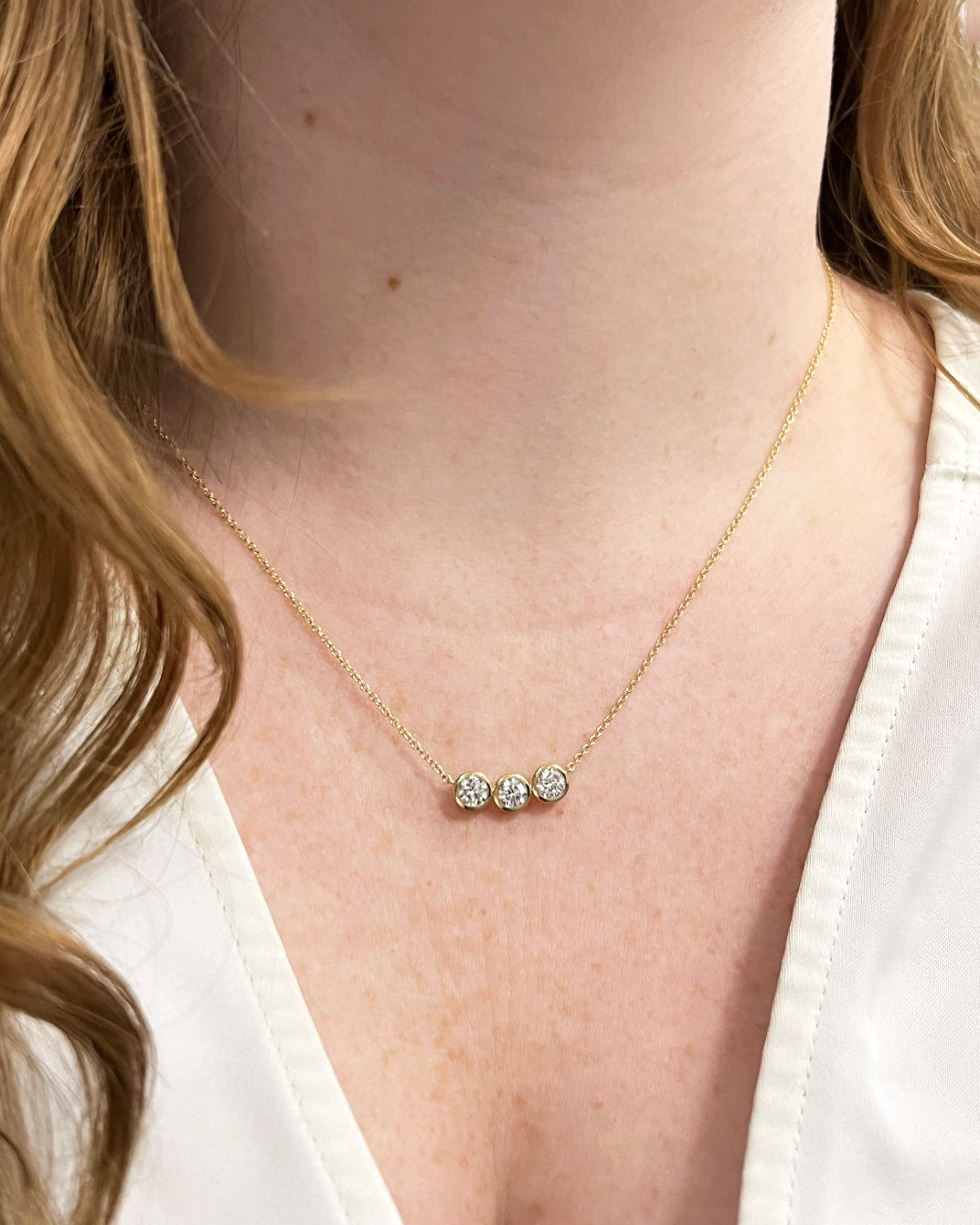 3-Stone Lab Diamond Necklace