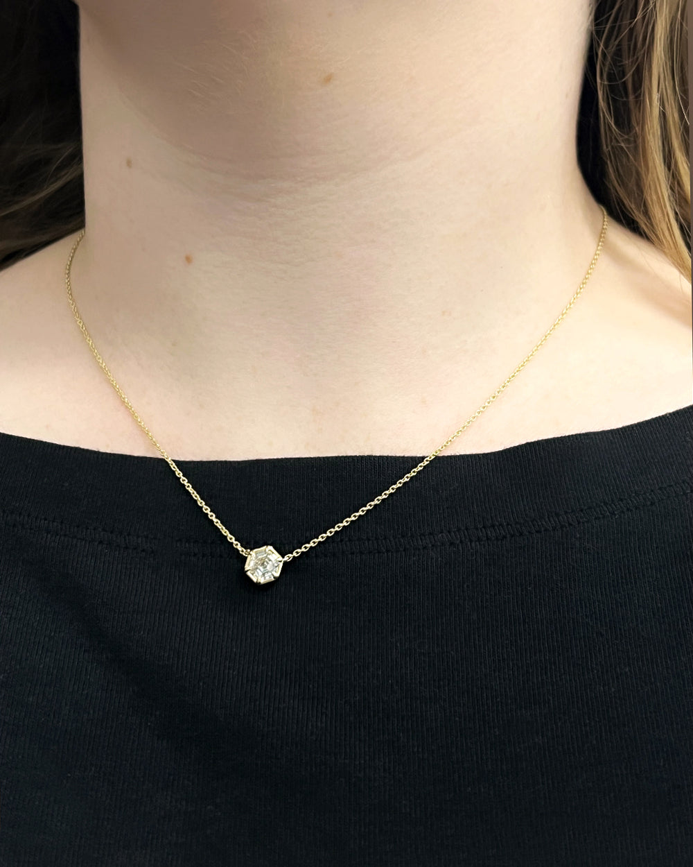 Hexagon Lab Diamond Necklace