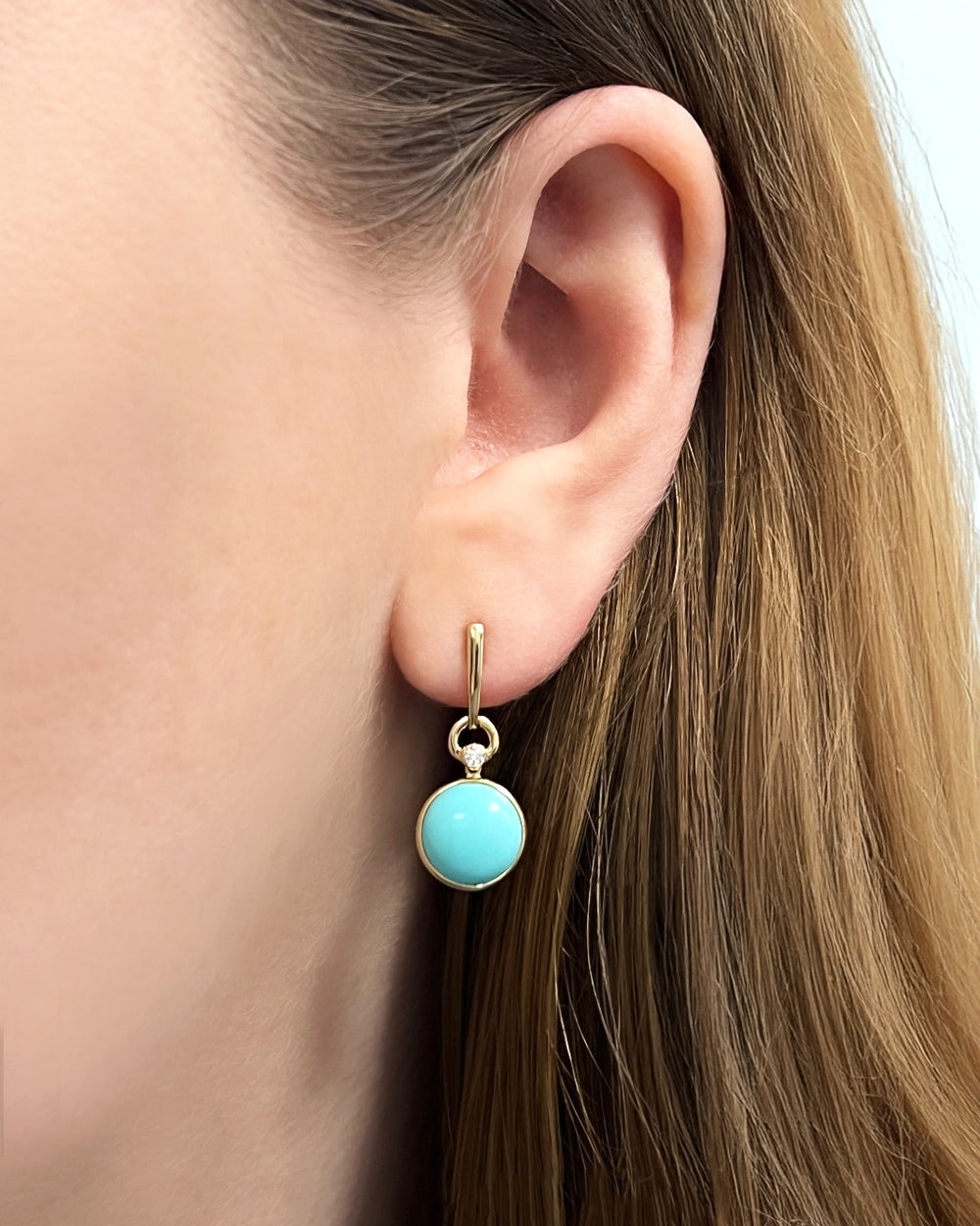 Round Turquoise Earrings