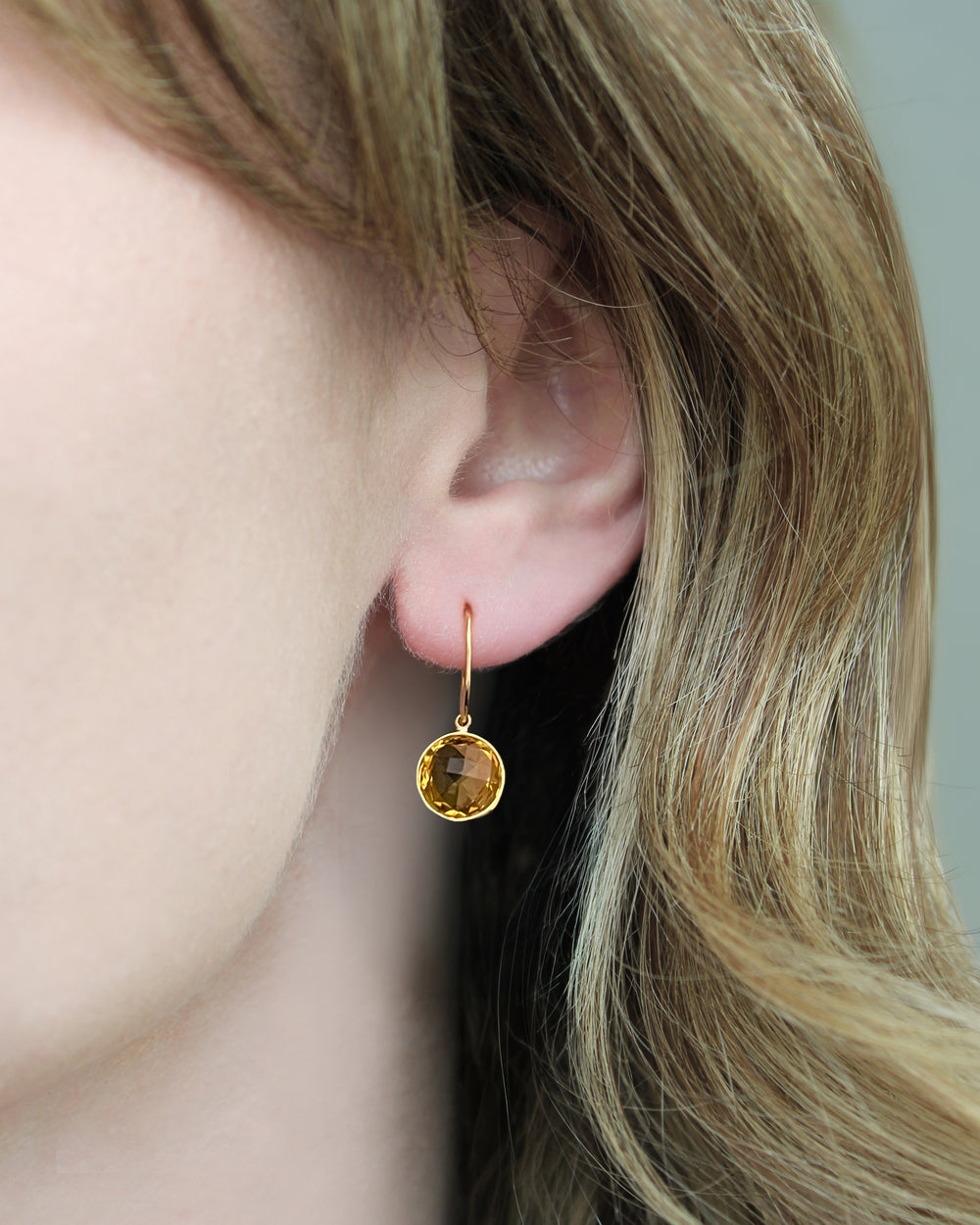 Round Citrine Earrings