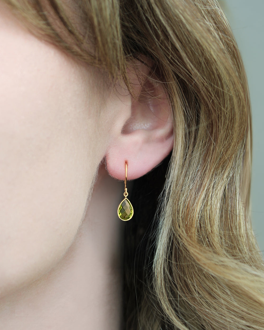 Pear Peridot Briolette Earrings