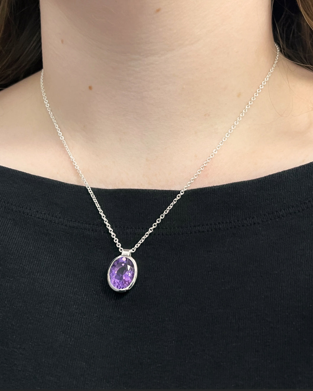 Oval Amethyst Pendant