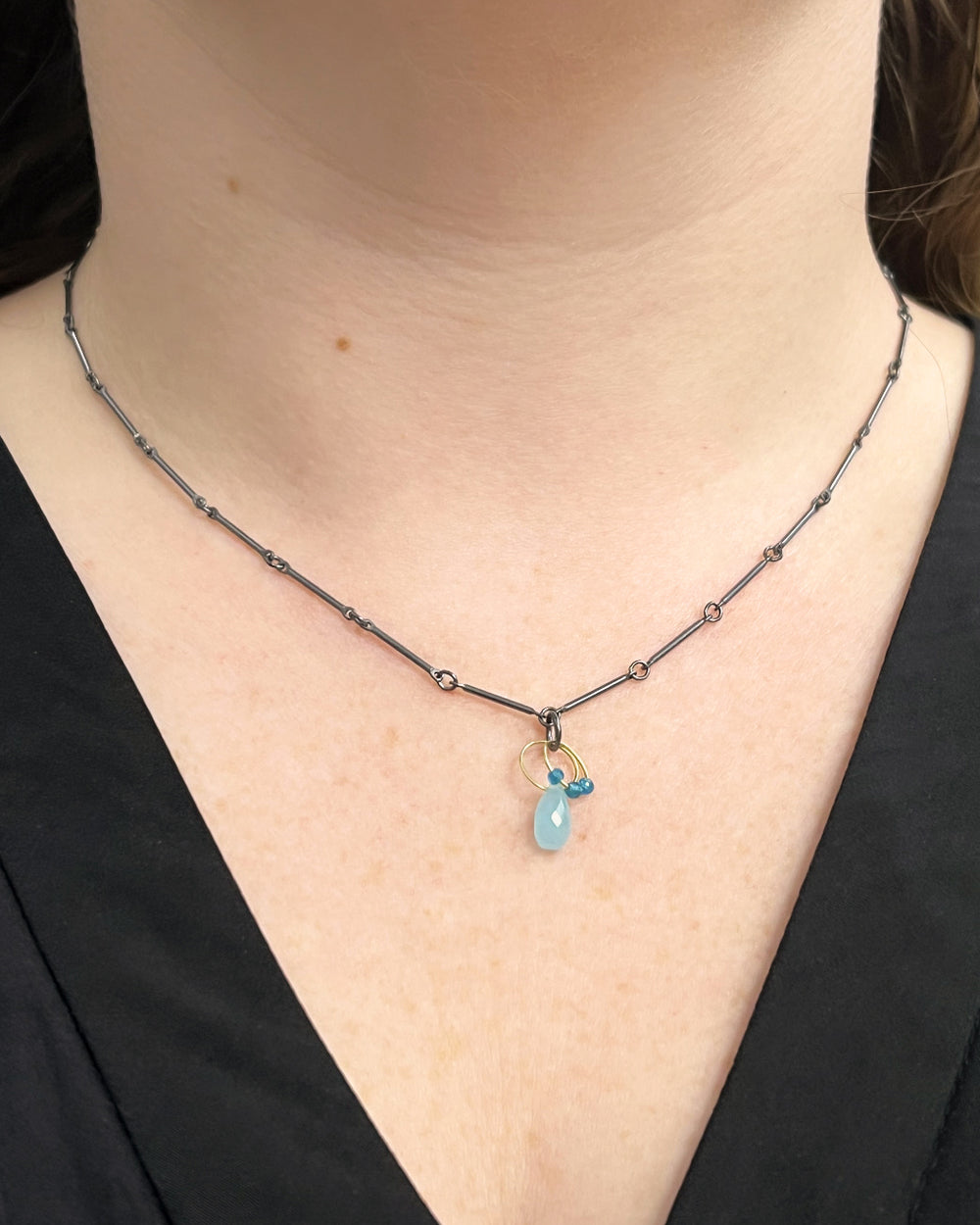 Blue Mini Tangle Necklace
