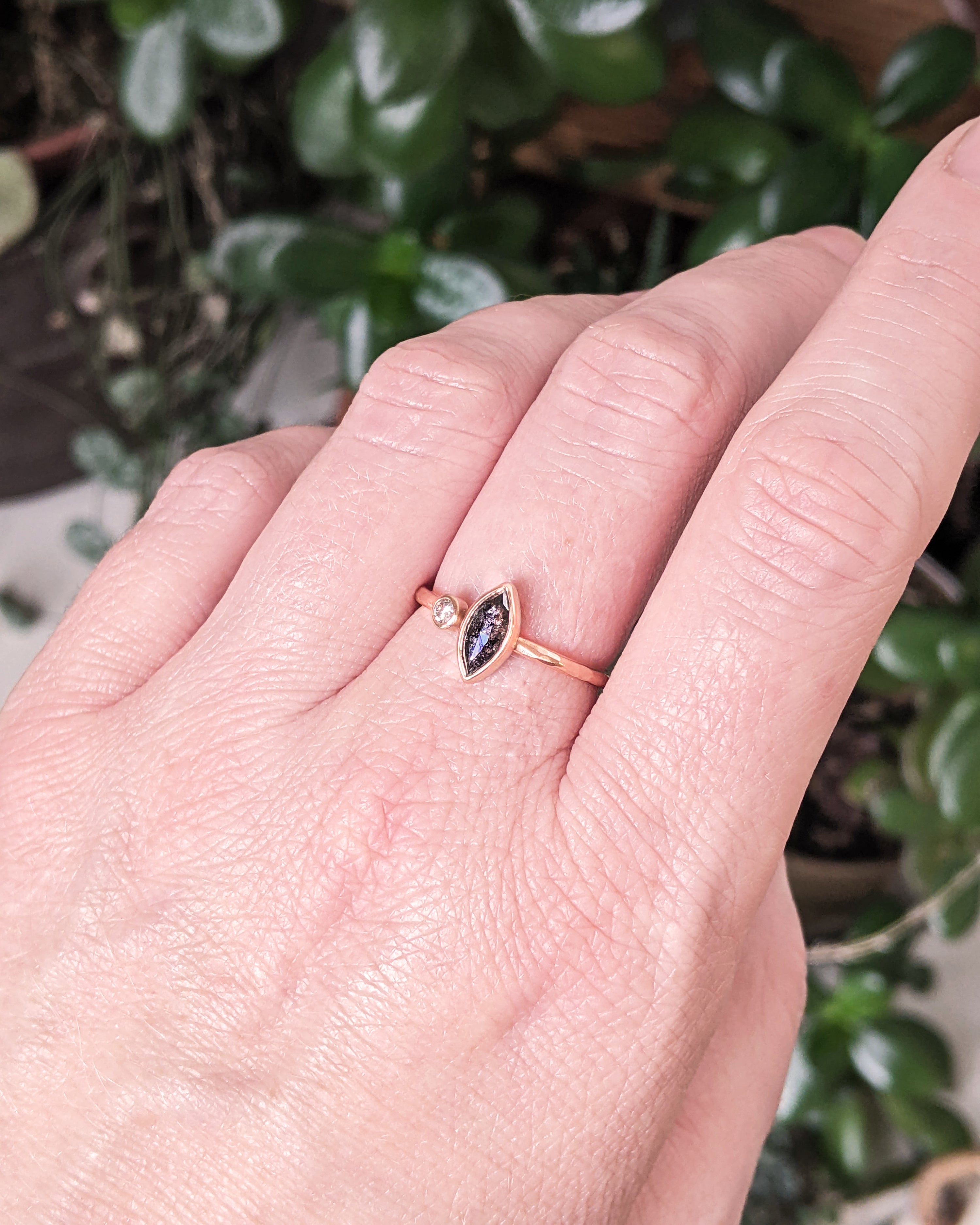 Marquise and Round Diamond Ring