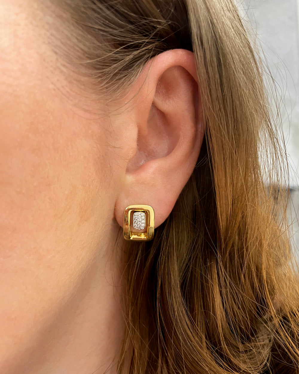 Rectangular Gold Earrings