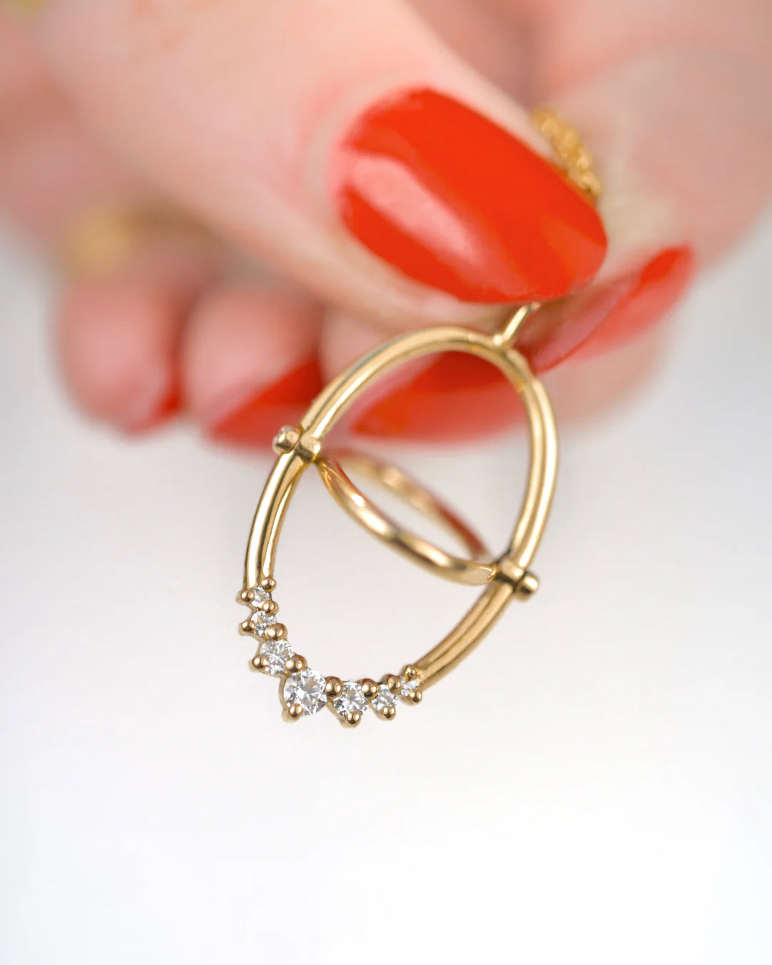 Oval Spinner Diamond Pendant