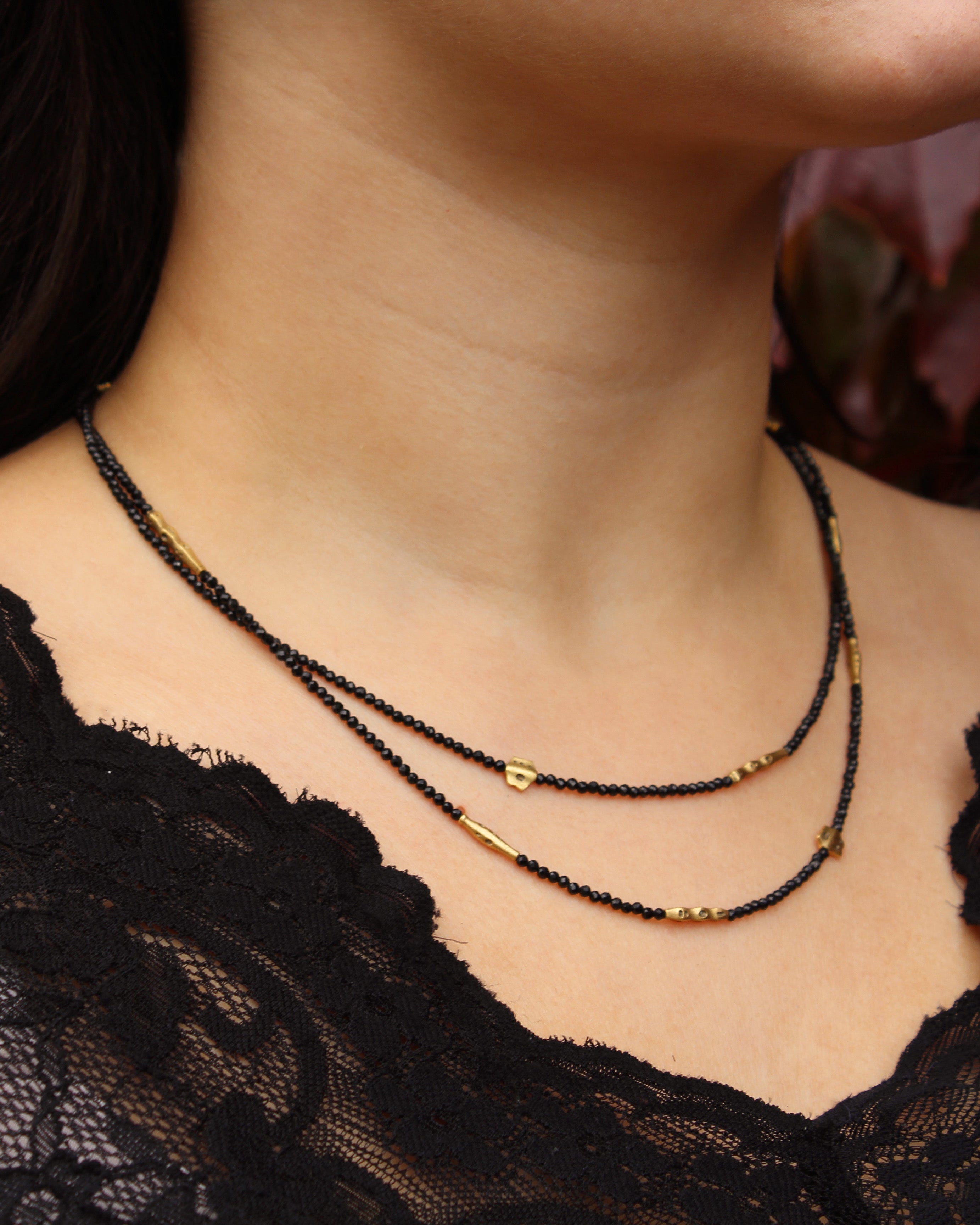 Flora Rondelle and Spinel Necklace