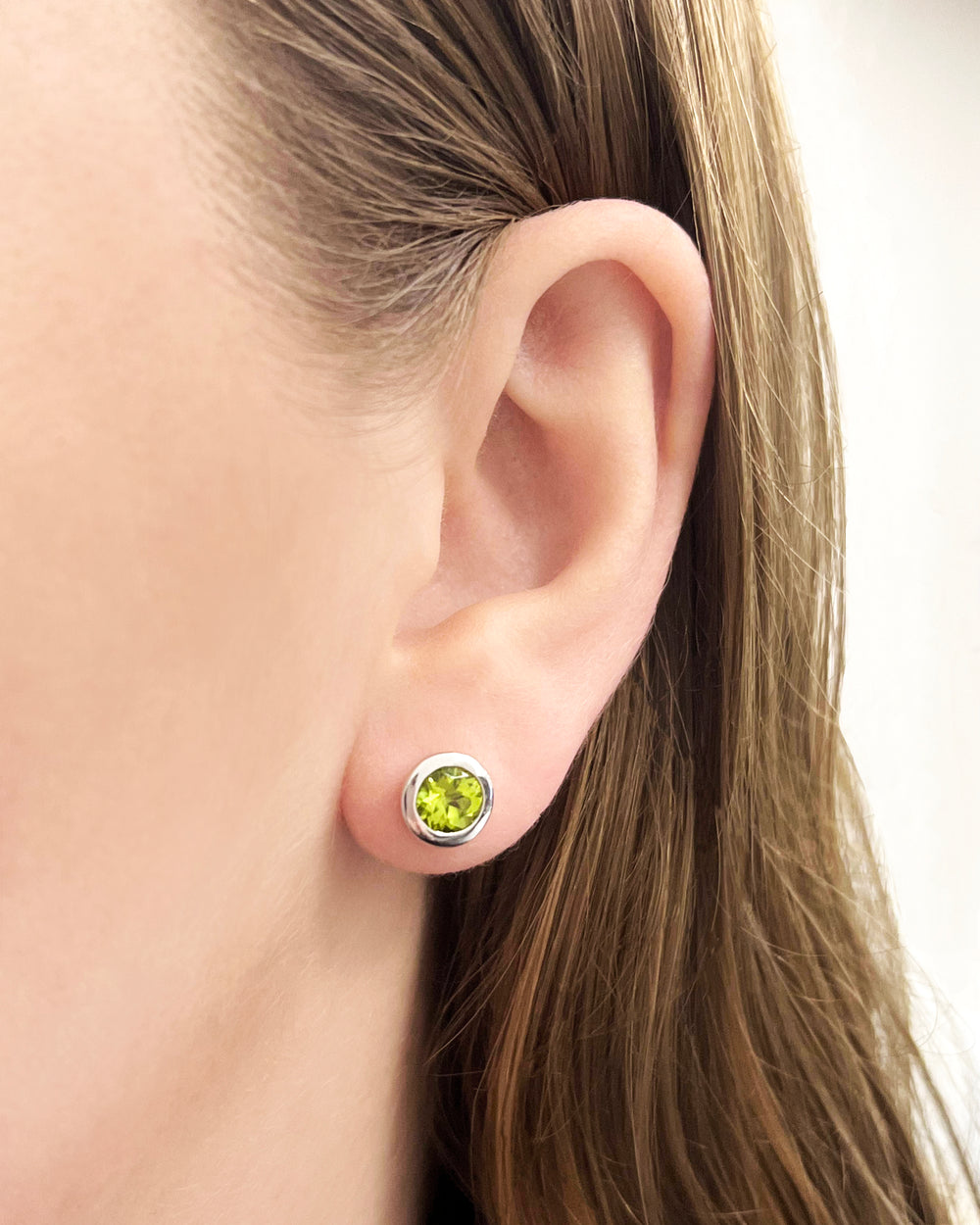 Peridot Bezel Earrings