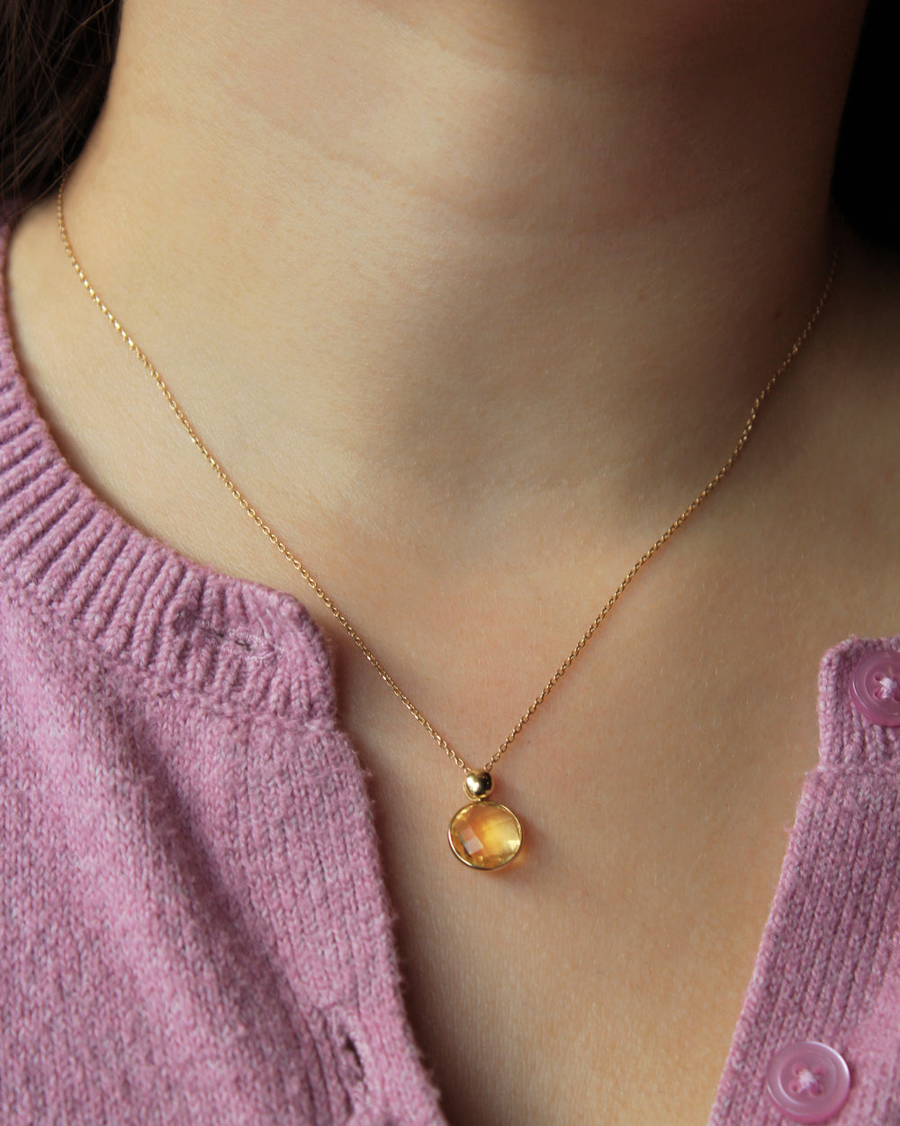 Citrine Drop Necklace