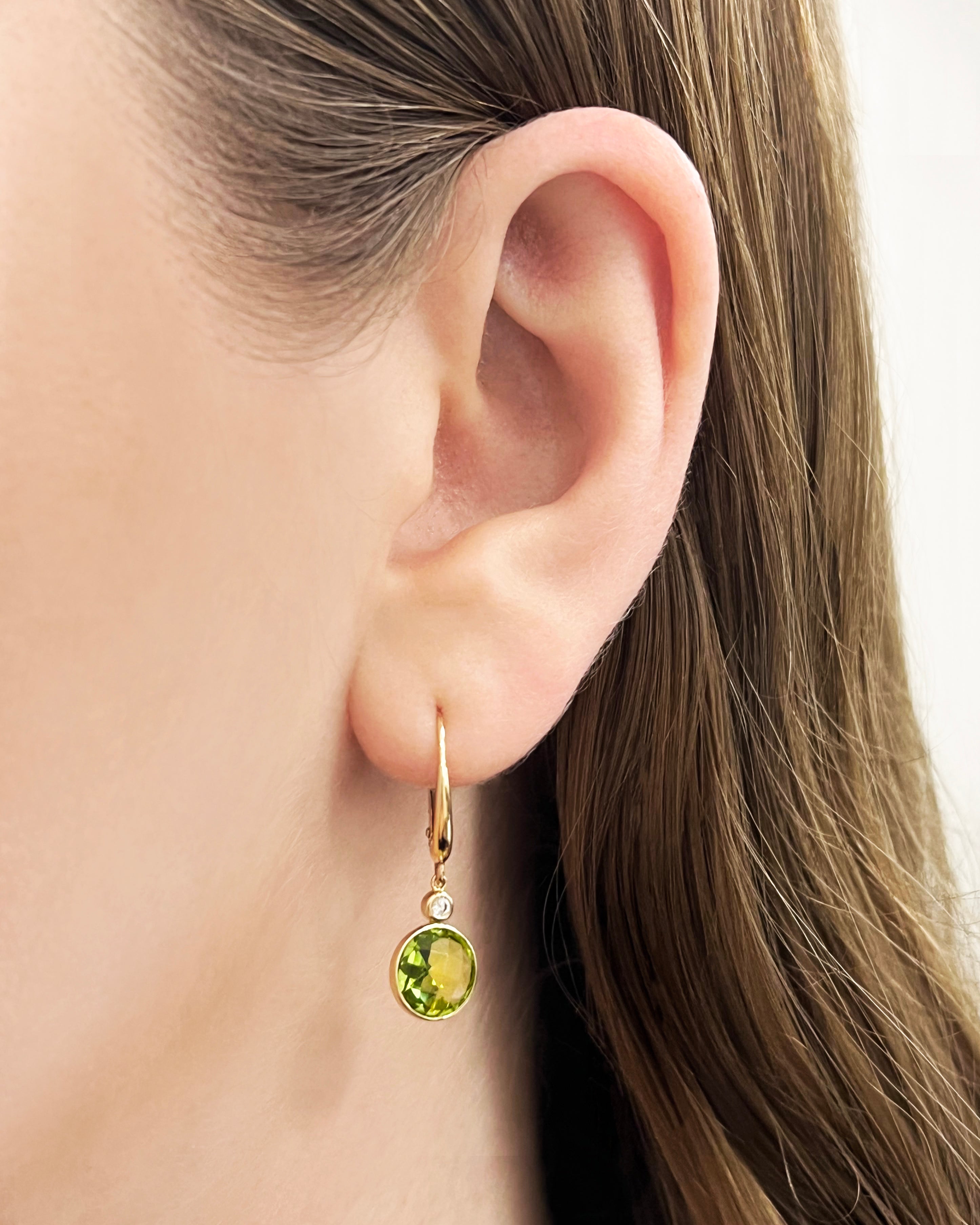 Round Peridot Earrings