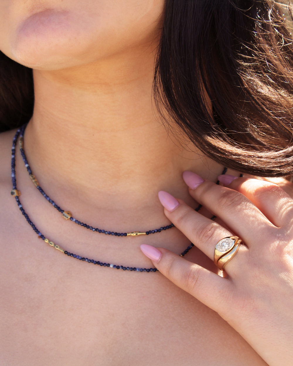 Flora Rondelle and Sapphire Necklace