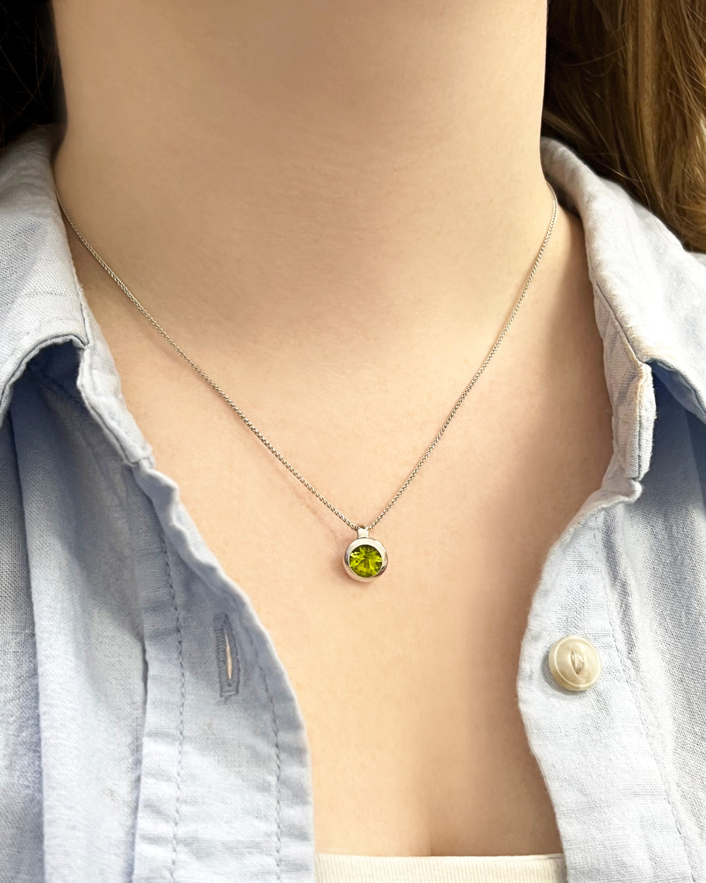 Round Peridot Pendant