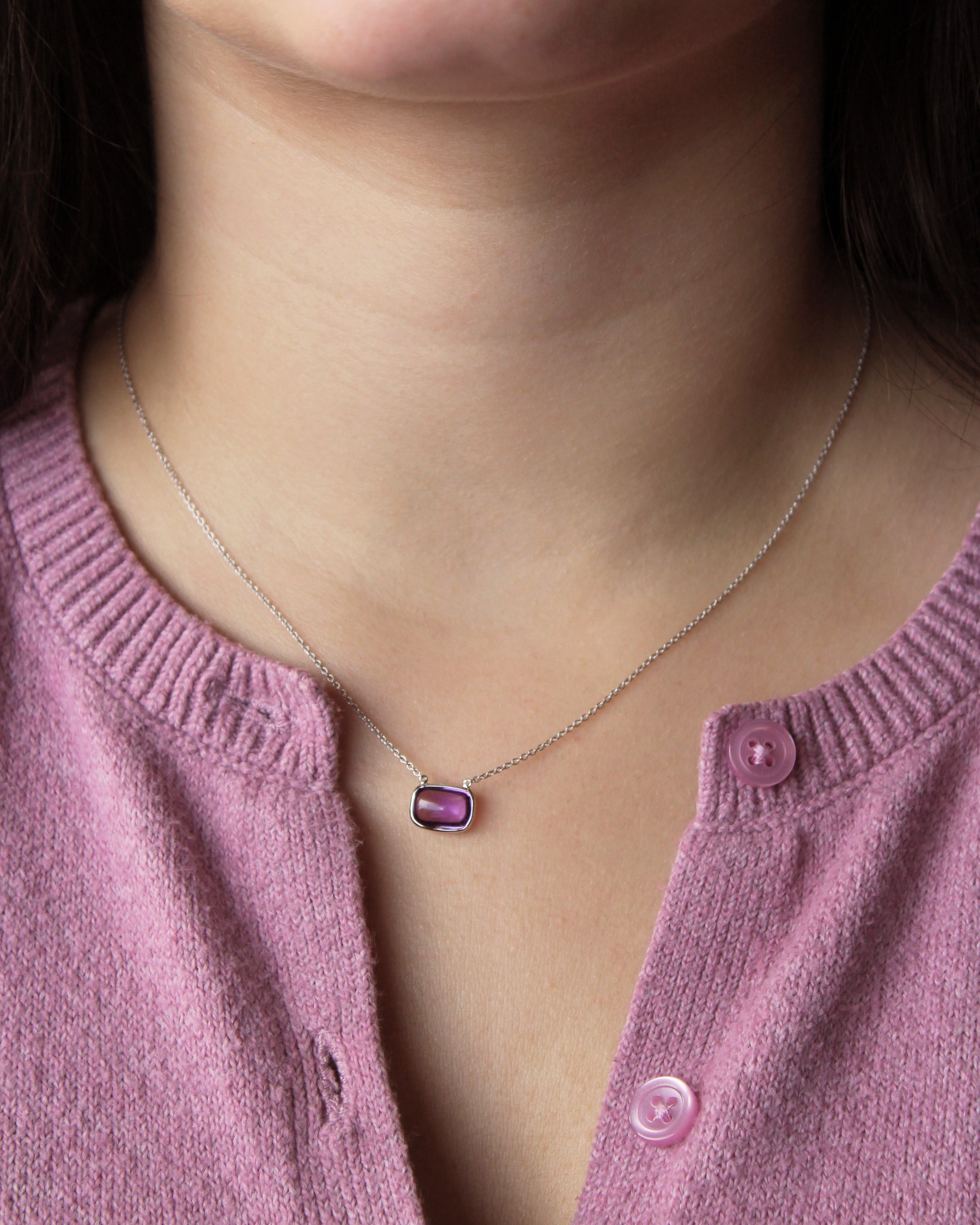 Amethyst Pillow Necklace