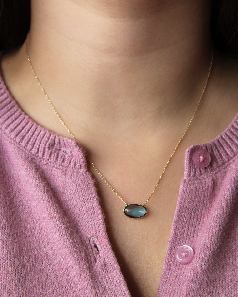 Oval London Blue Necklace