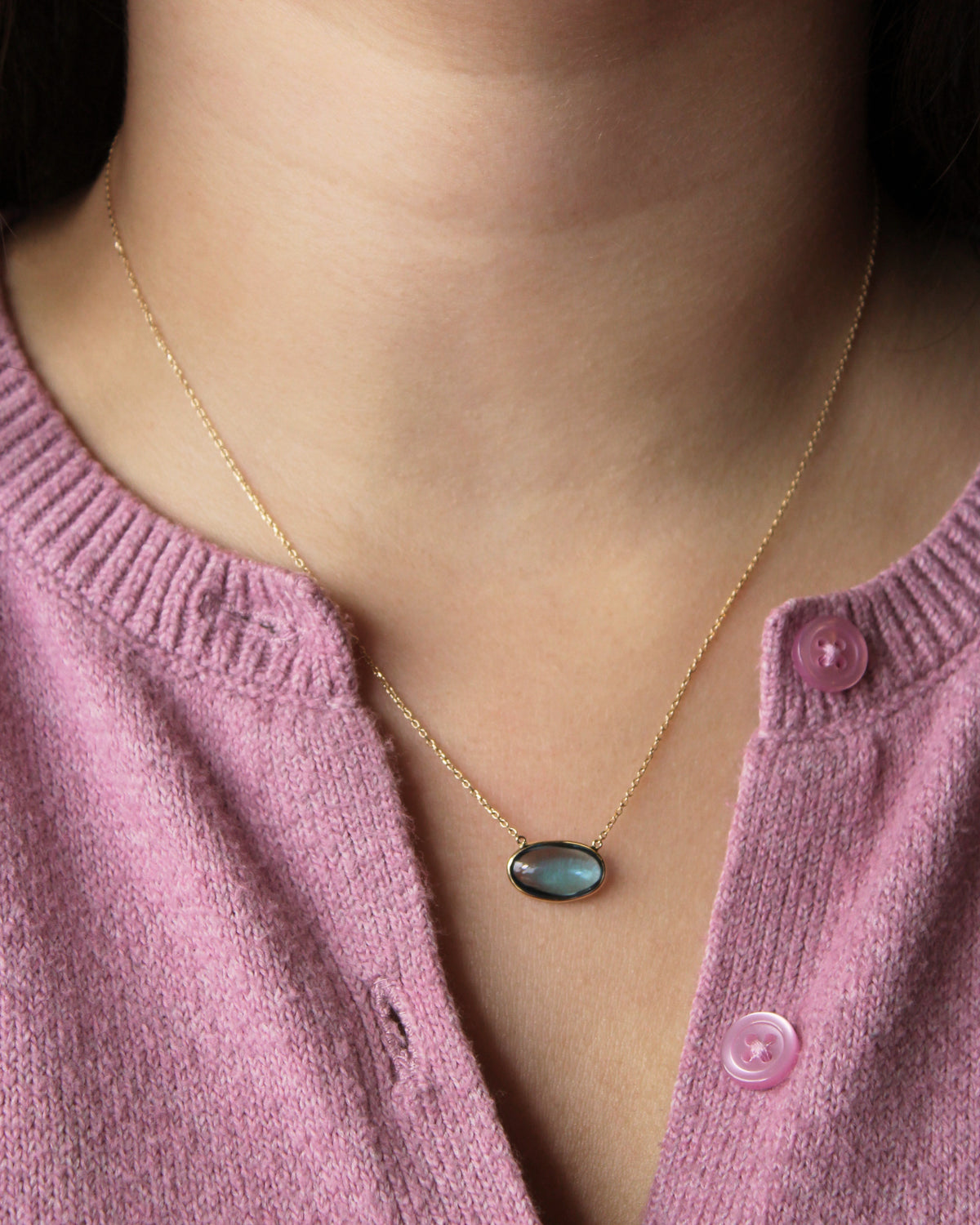 Oval London Blue Necklace