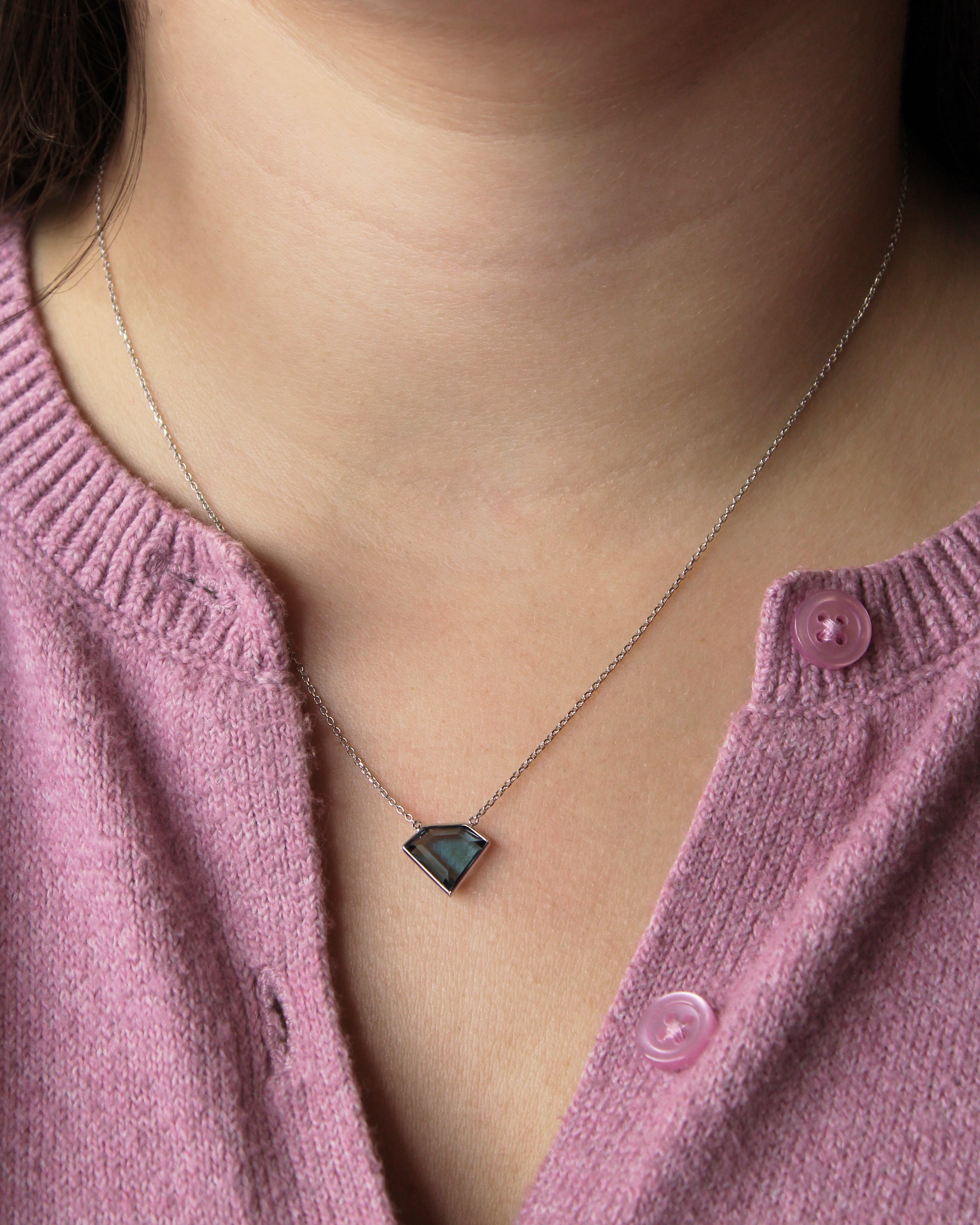 Diamond Shaped Topaz Necklace