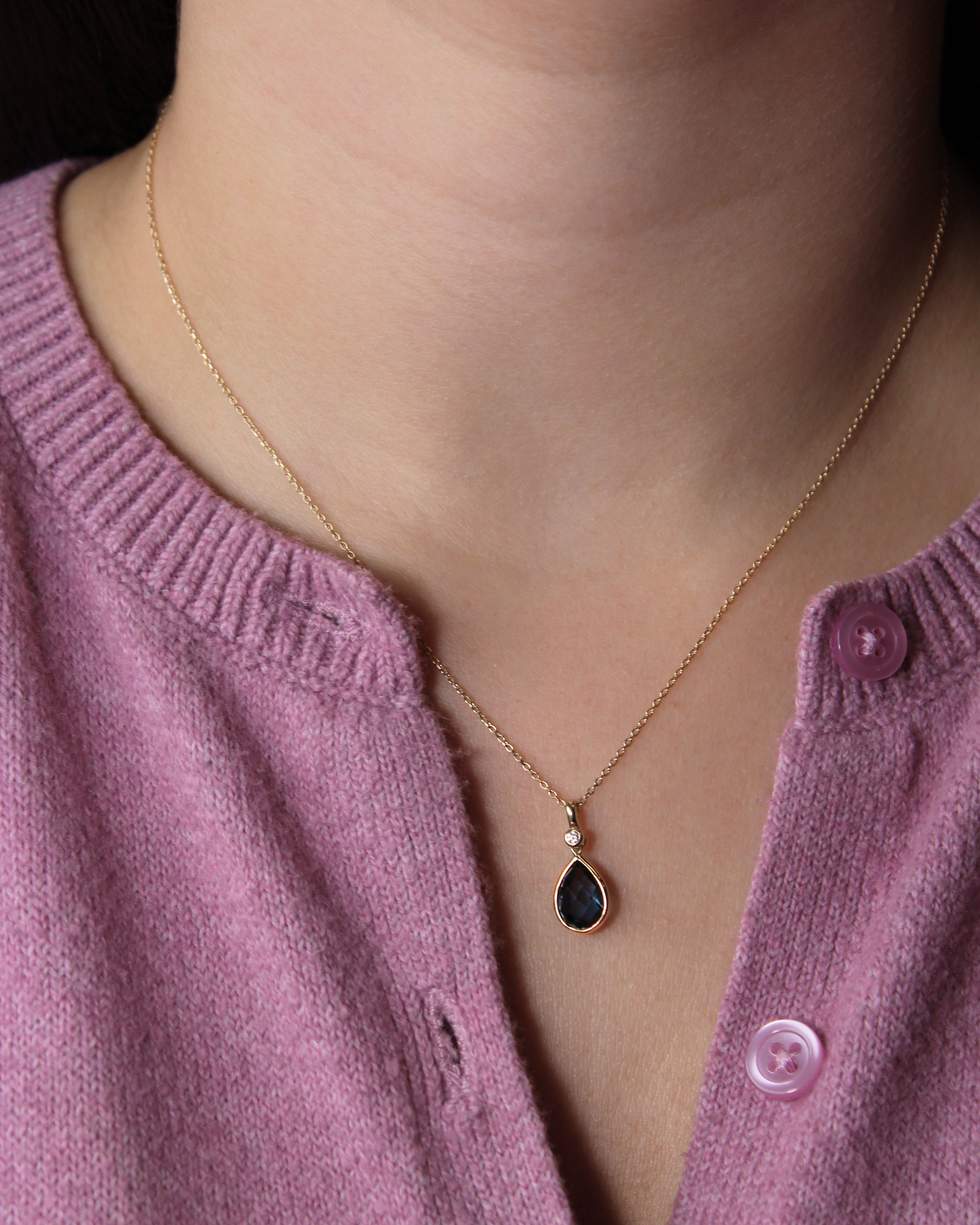 Diamond and Topaz Pendant