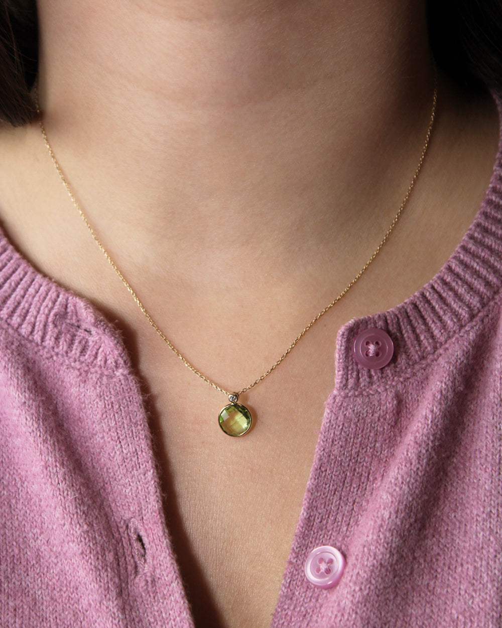 Checkered Peridot Necklace