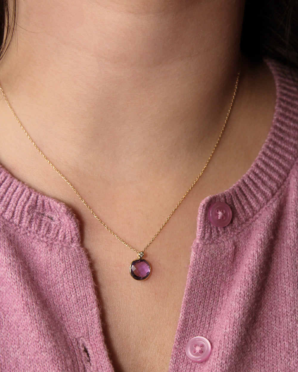 Diamond and Amethyst Pendant