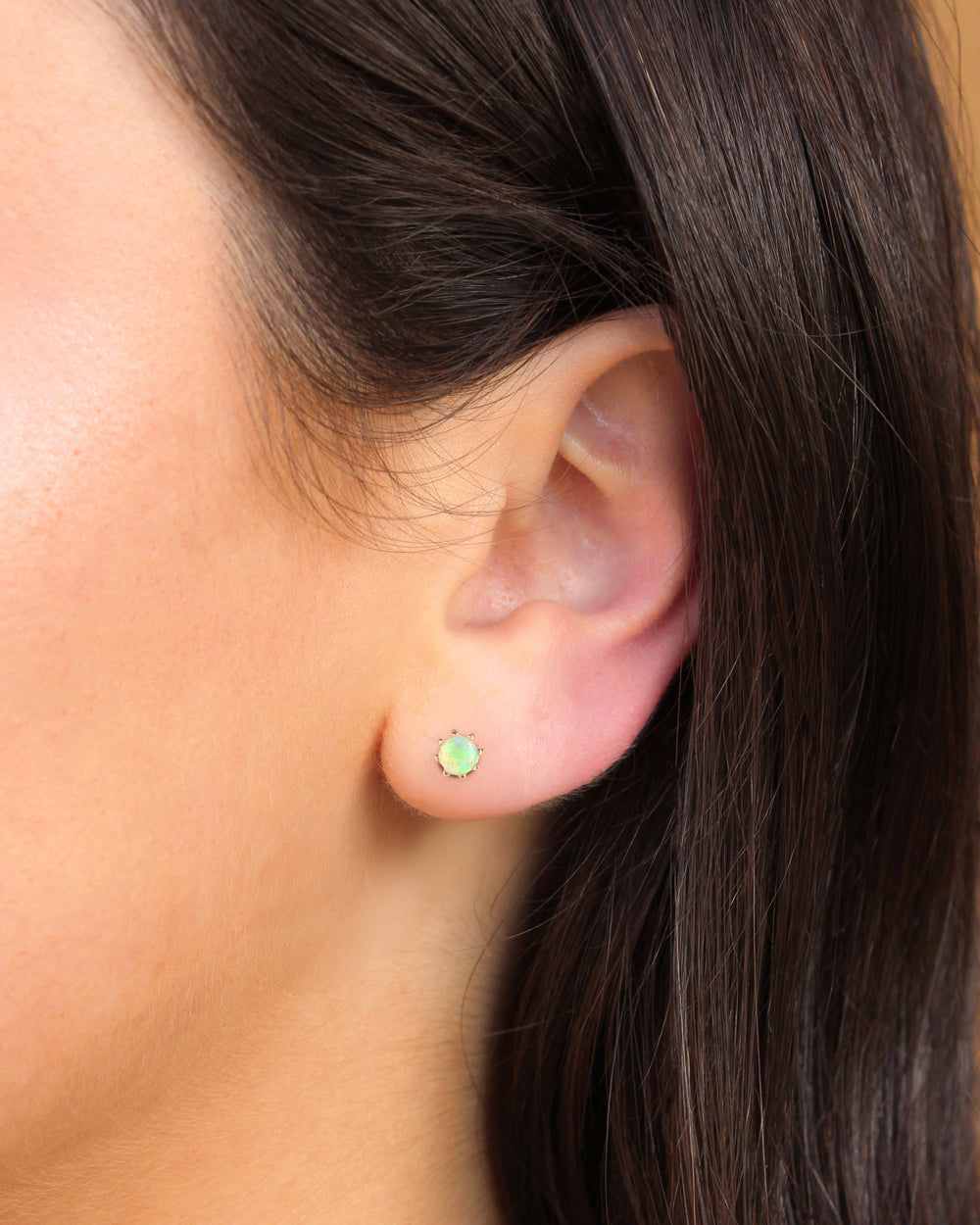 Round Opal Studs