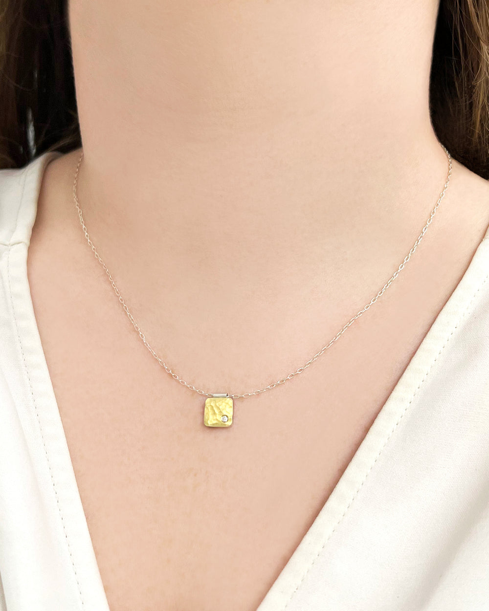 Gold and Silver Cell Necklace (8x8)