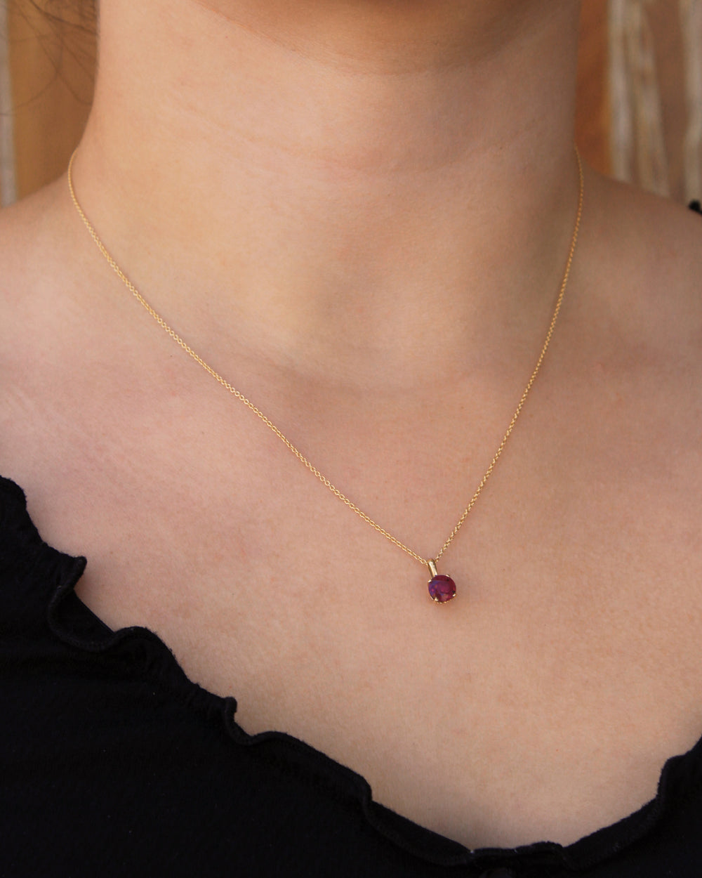 14ky 6mm Ruby Pendant