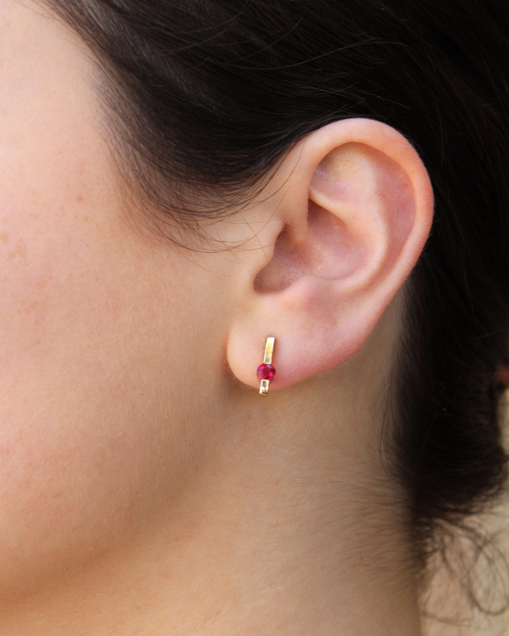Ruby Bar Earrings