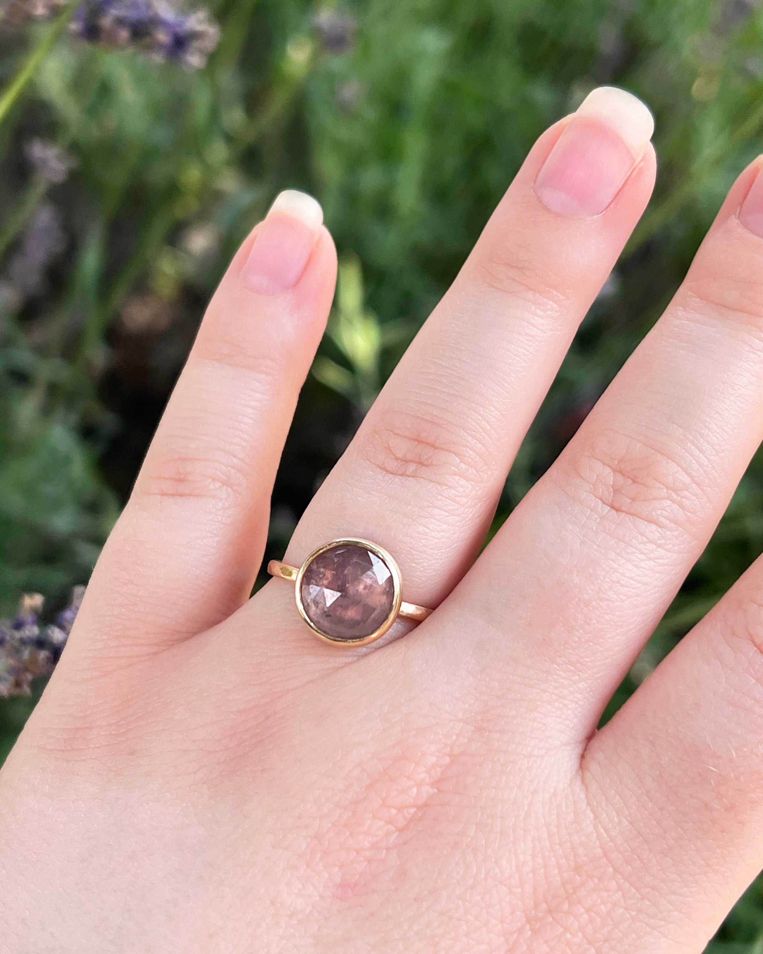 Mauve Pink Sapphire Ring