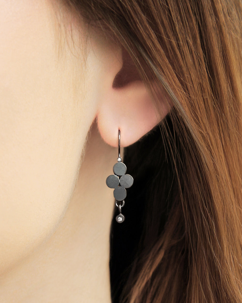 4 Dot Dangle Diamond Earrings