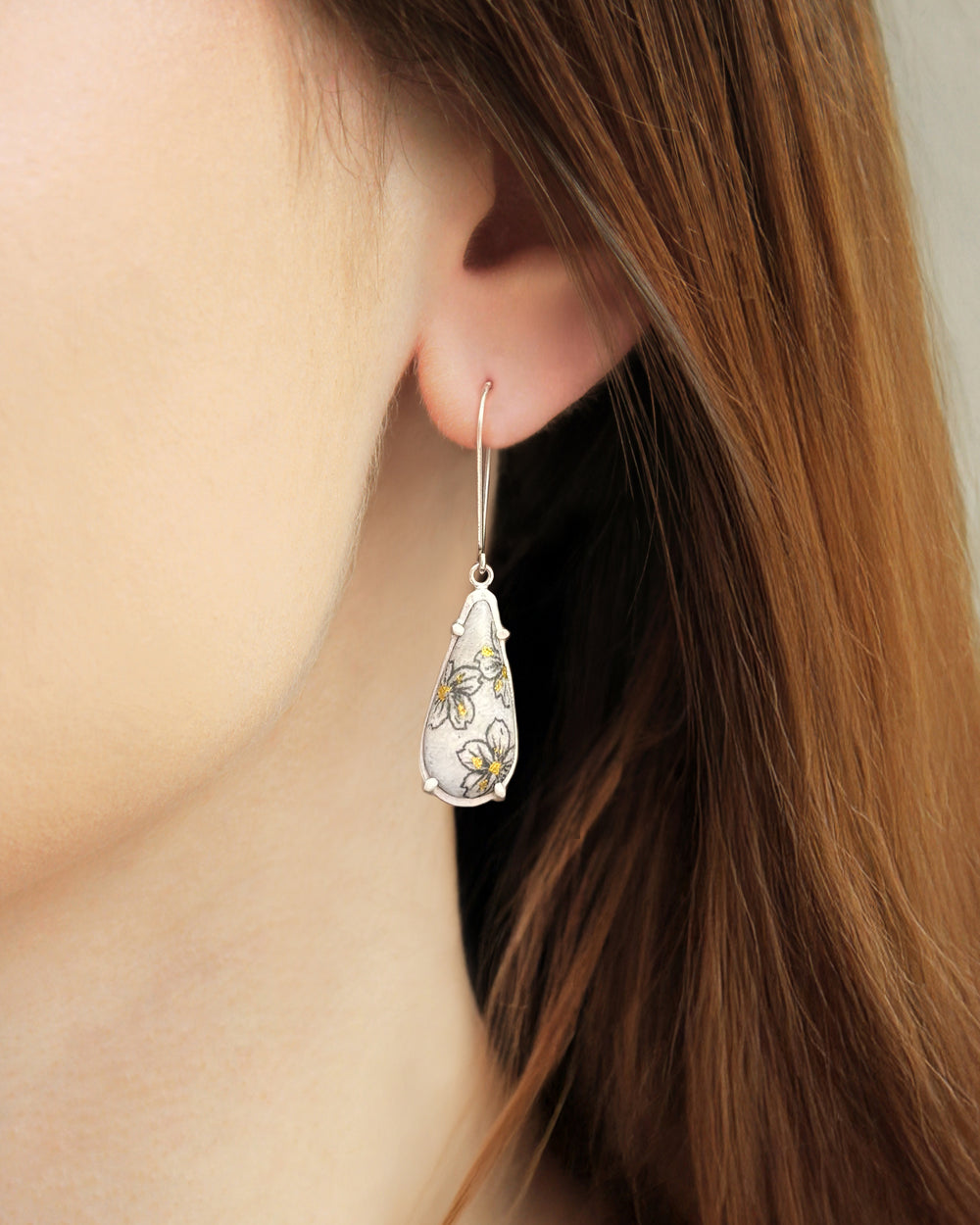 Cherry Blossom Teardrop Dangles
