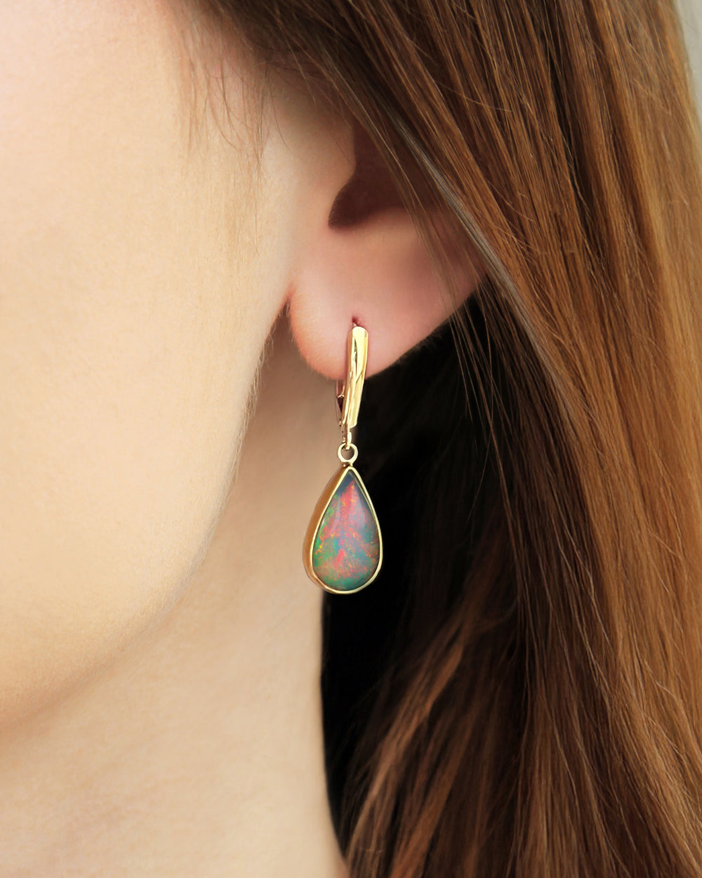 Drop Opal Earrings