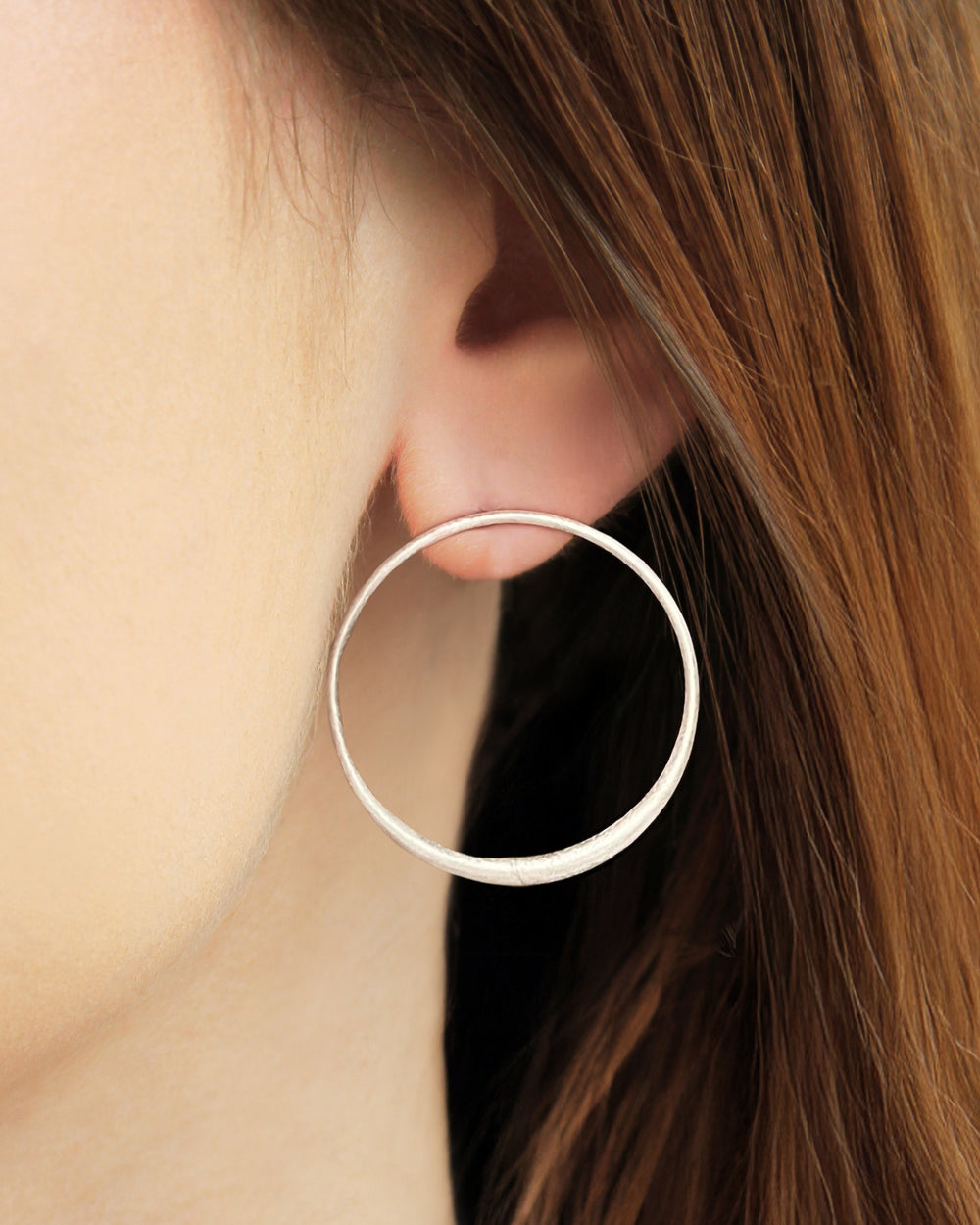 Textured Circle Post Earrings