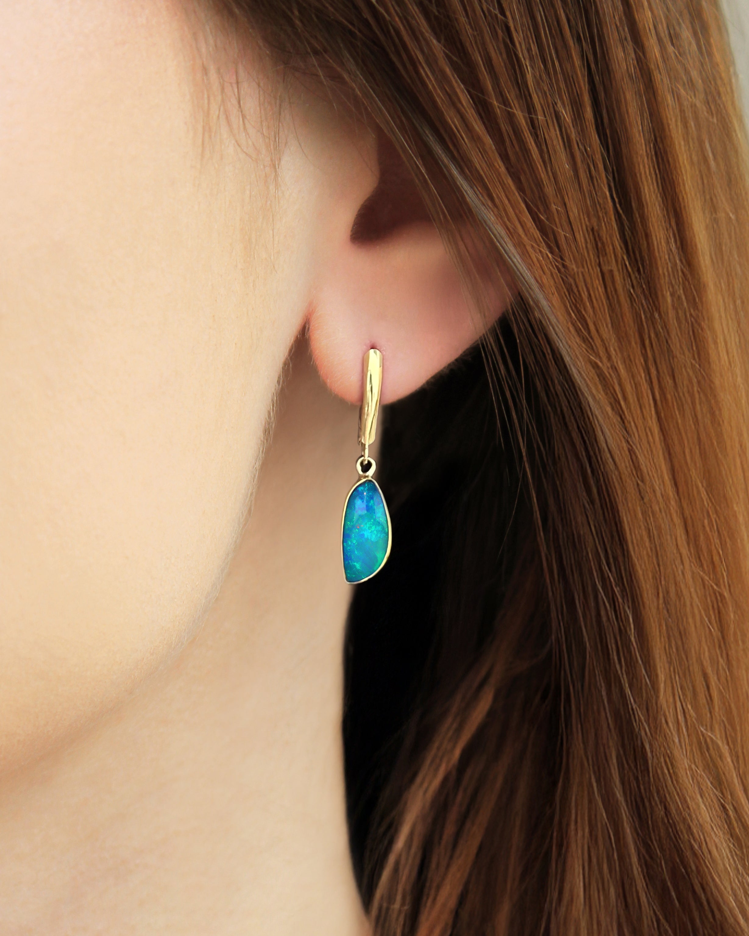 Irregular Opal Drop Earrings