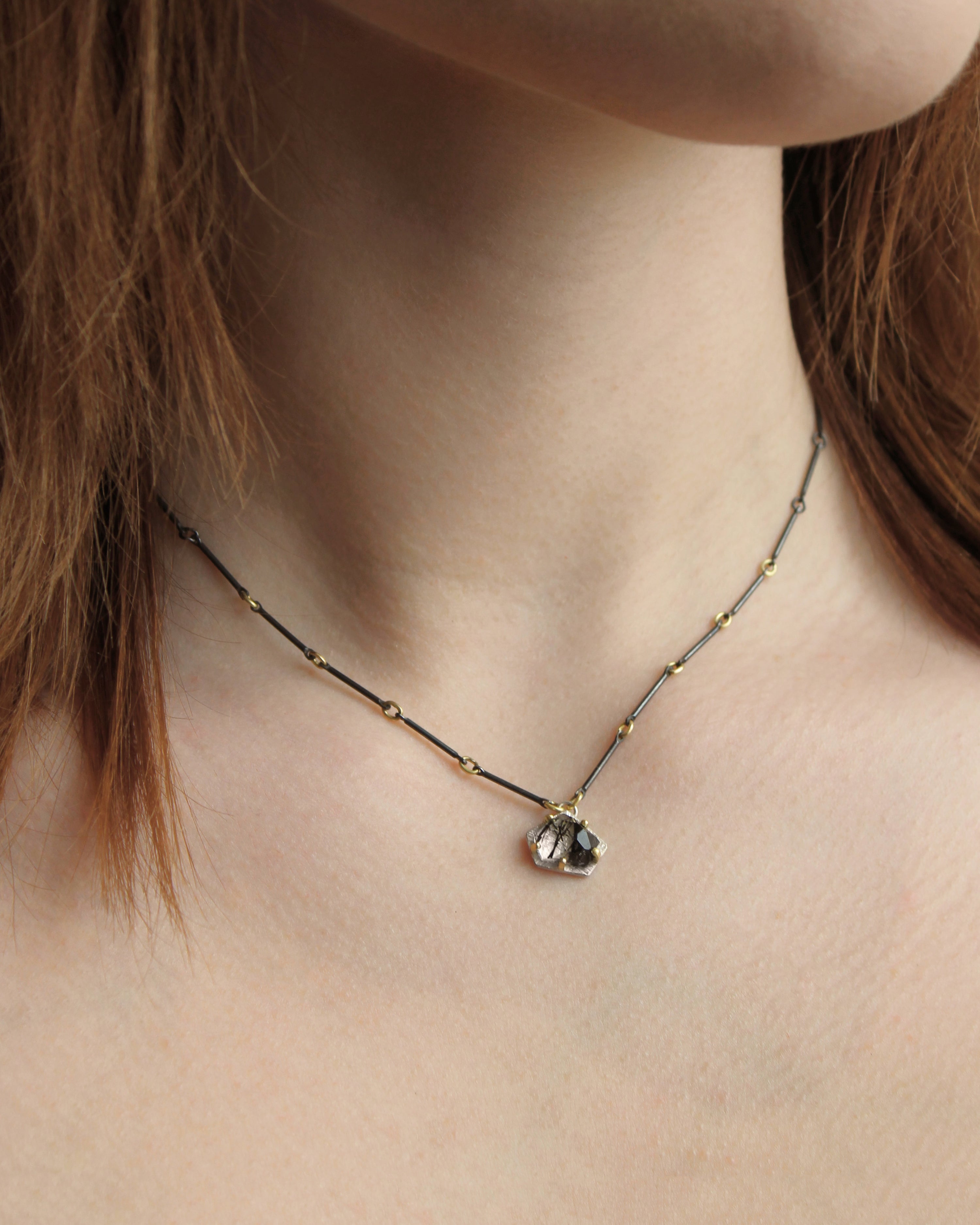 Tourmalinated Quartz Necklace