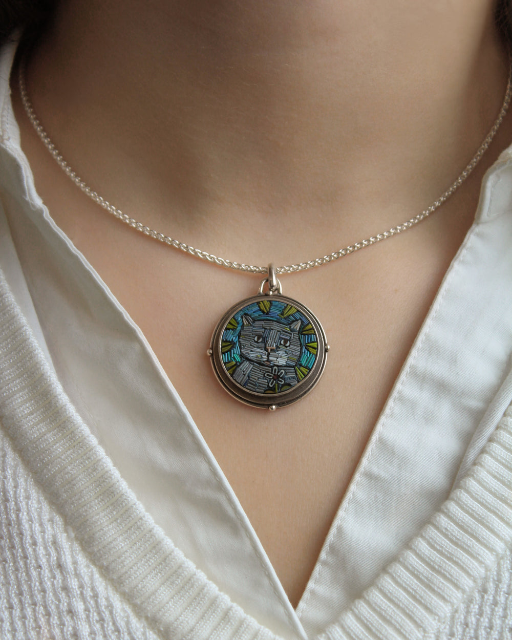 Grey Cat Pendant