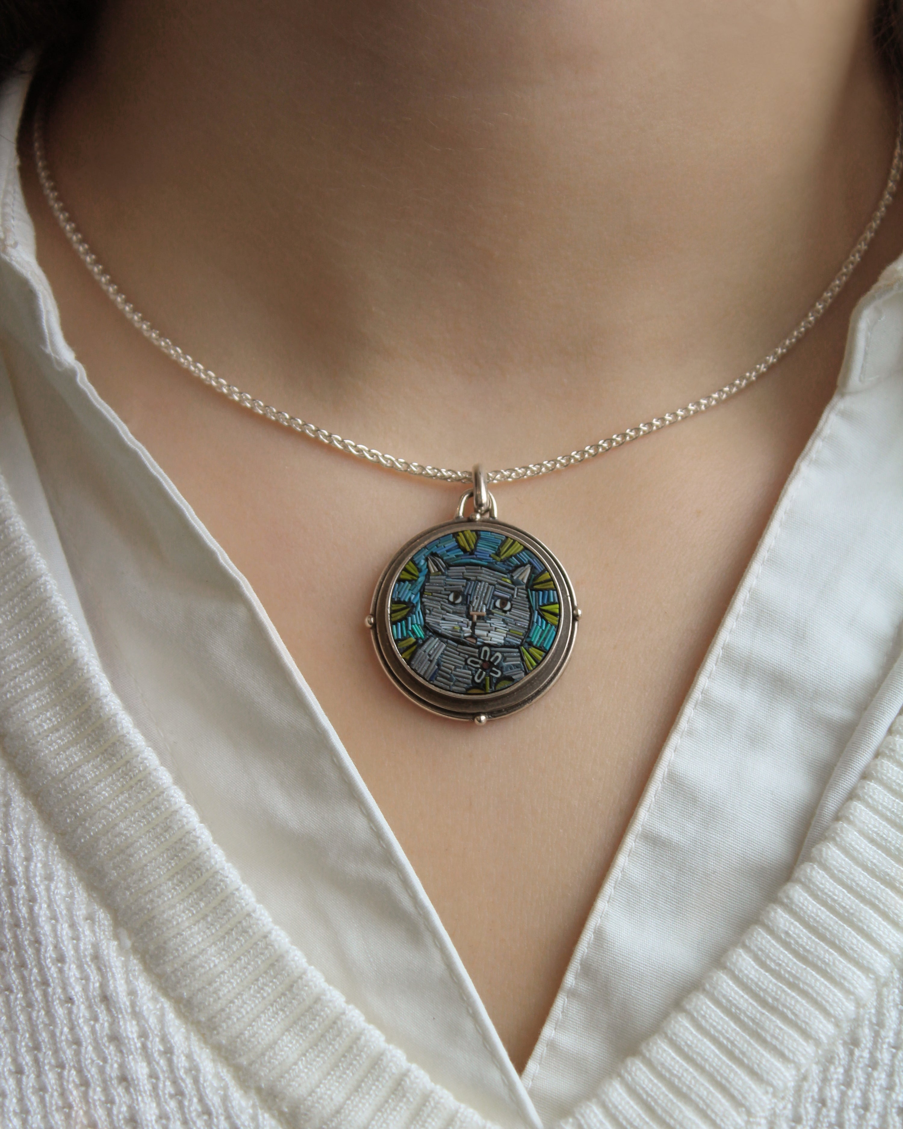 Grey Cat Pendant