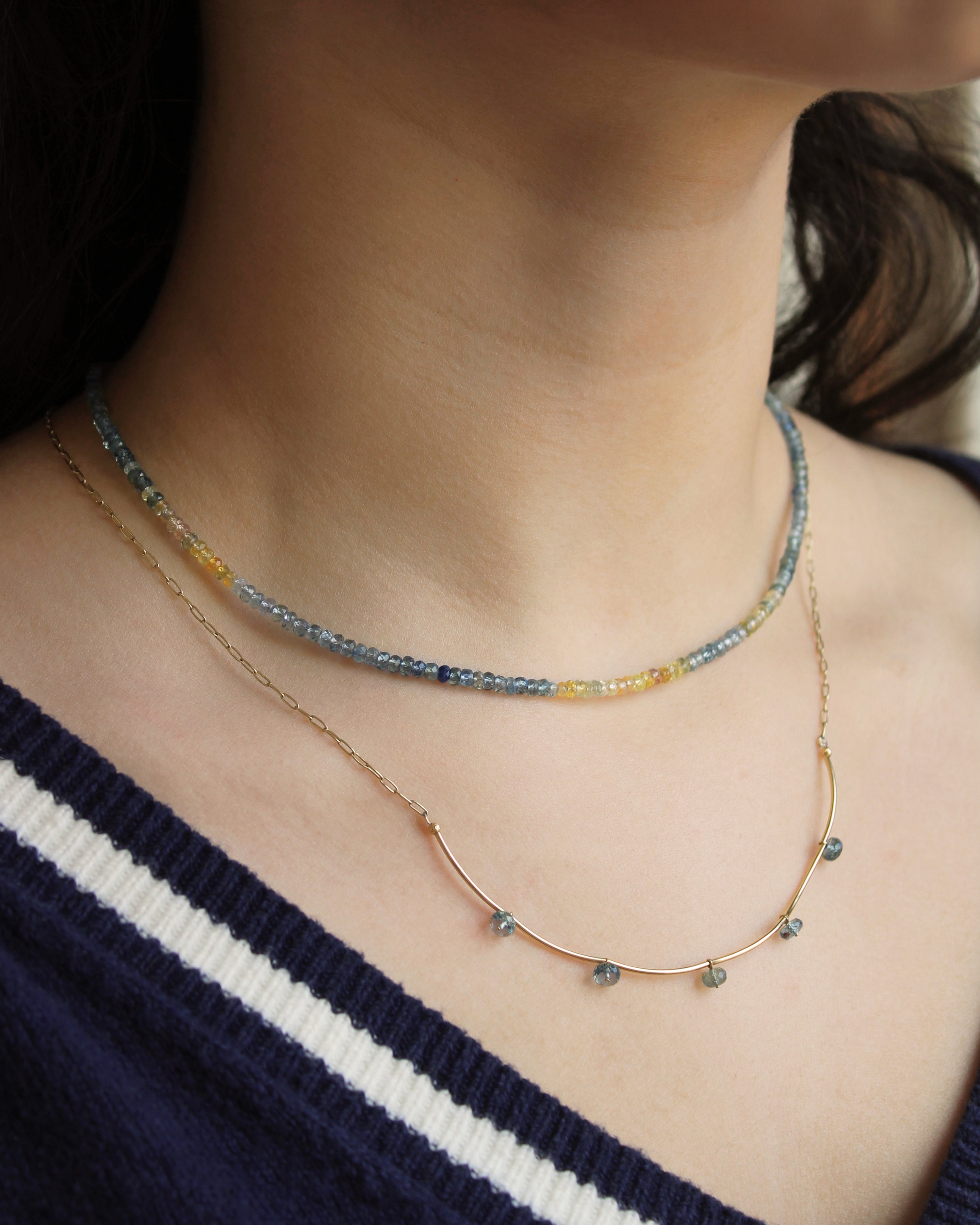 Montana sapphire bead necklace