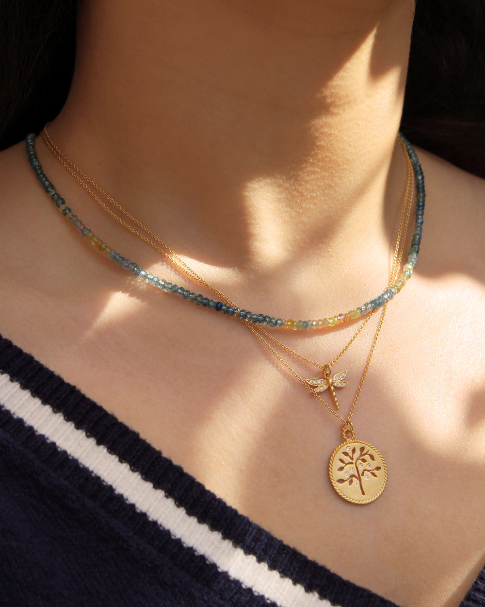 Montana Sapphire Beaded Necklace