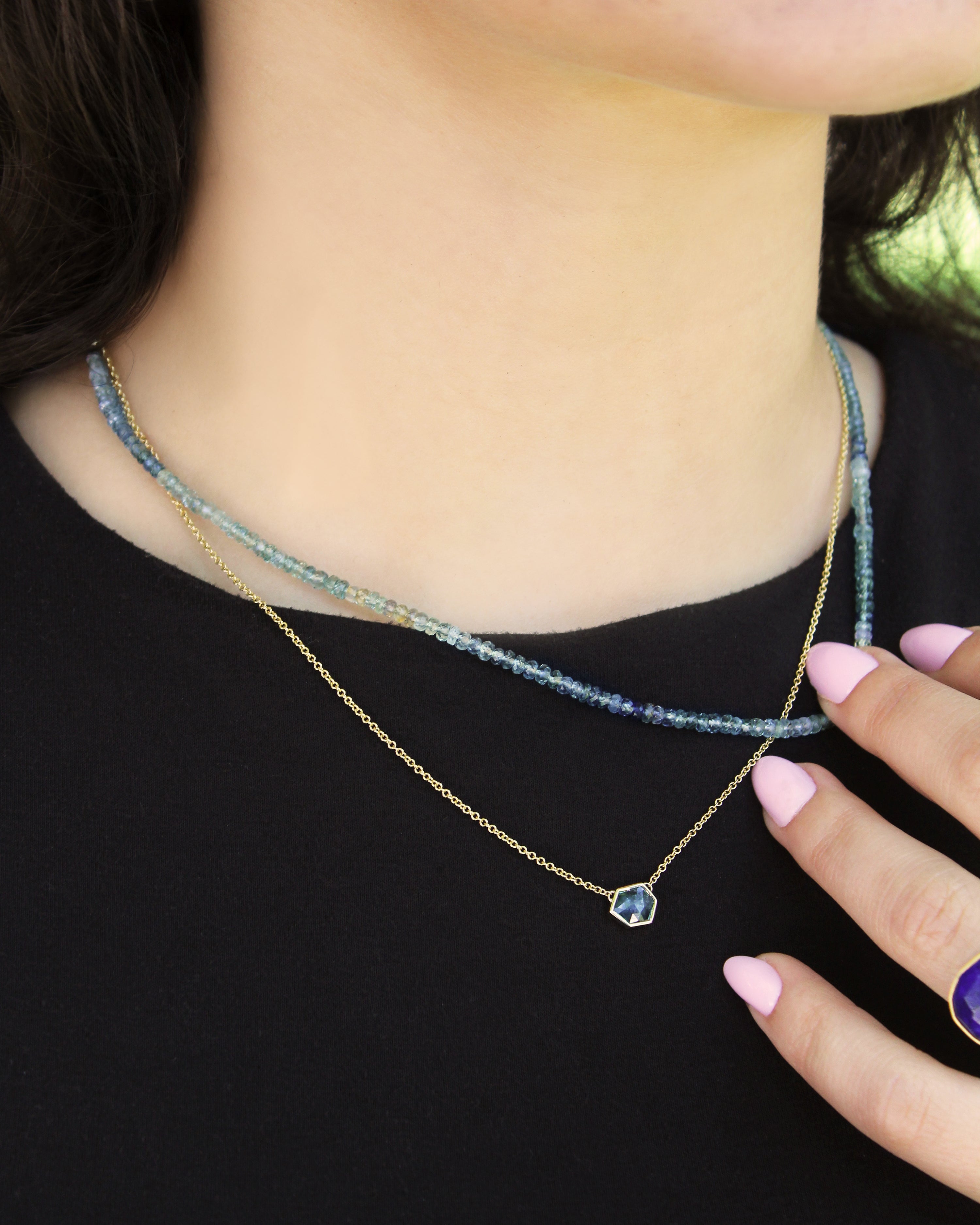 Rose Cut Montana Sapphire Pendant