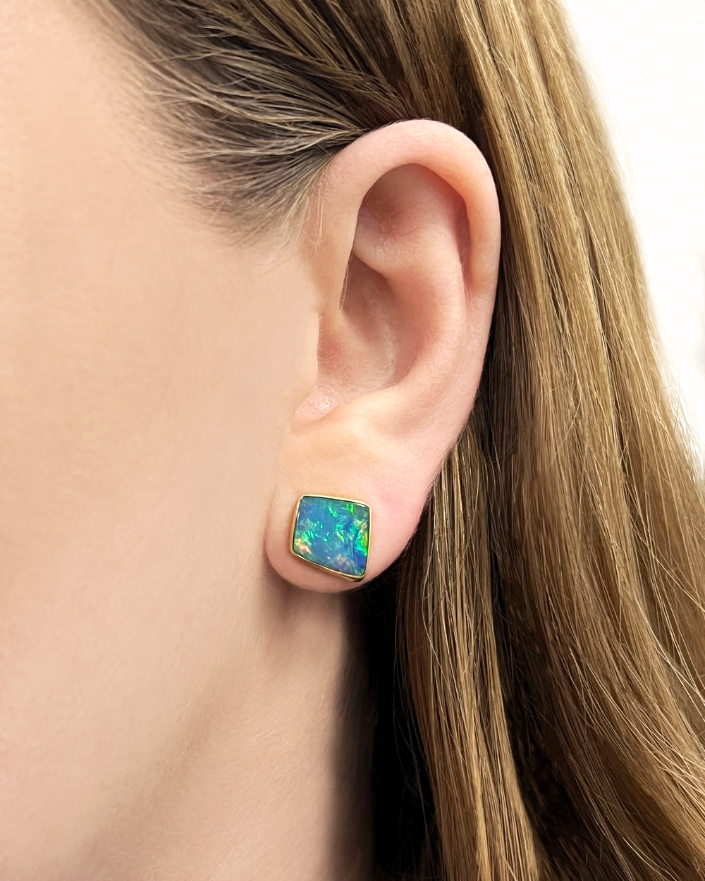 Freeform Opal Stud Earrings